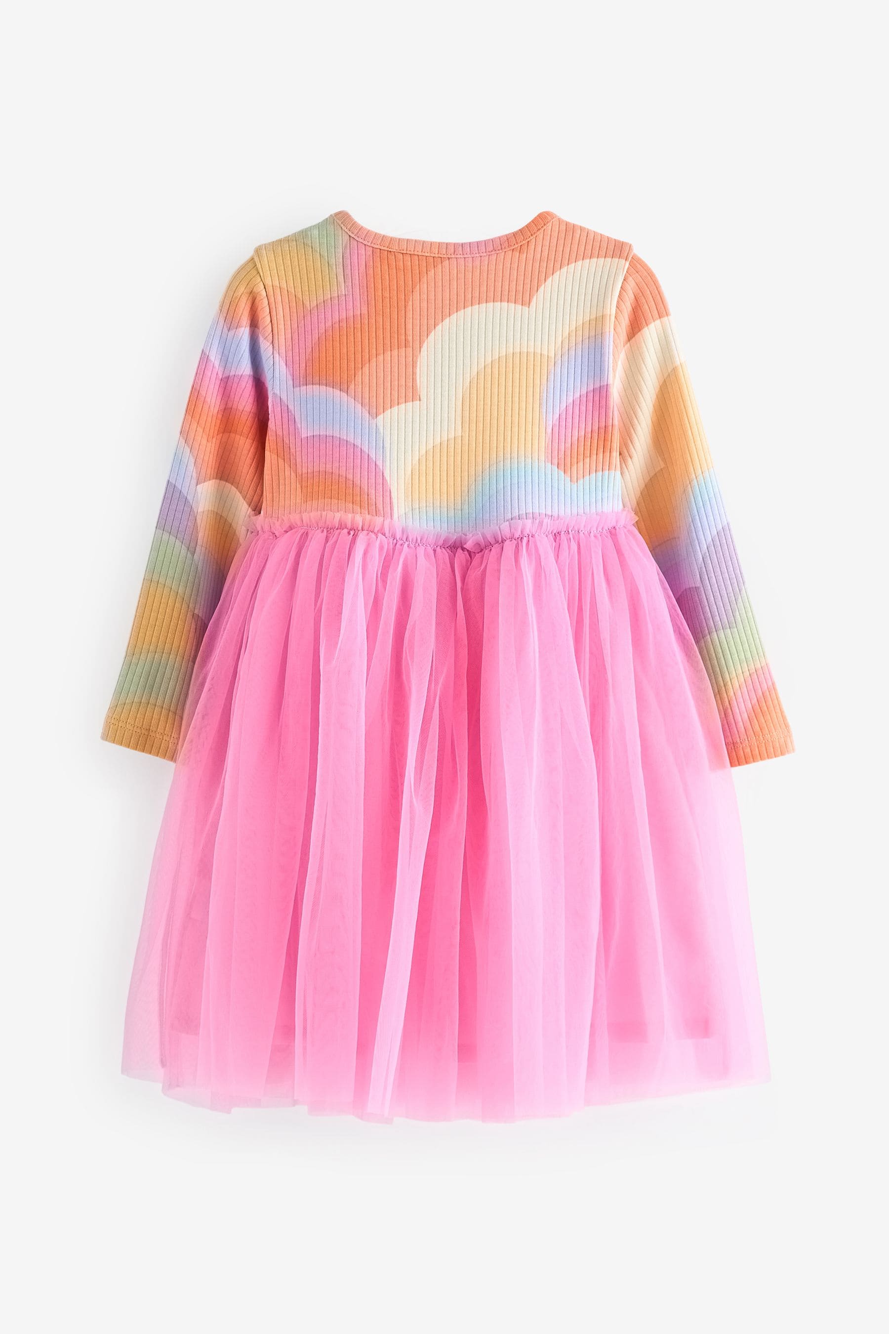 Multi Bright Long Sleeve Mesh Dress (3mths-7yrs)