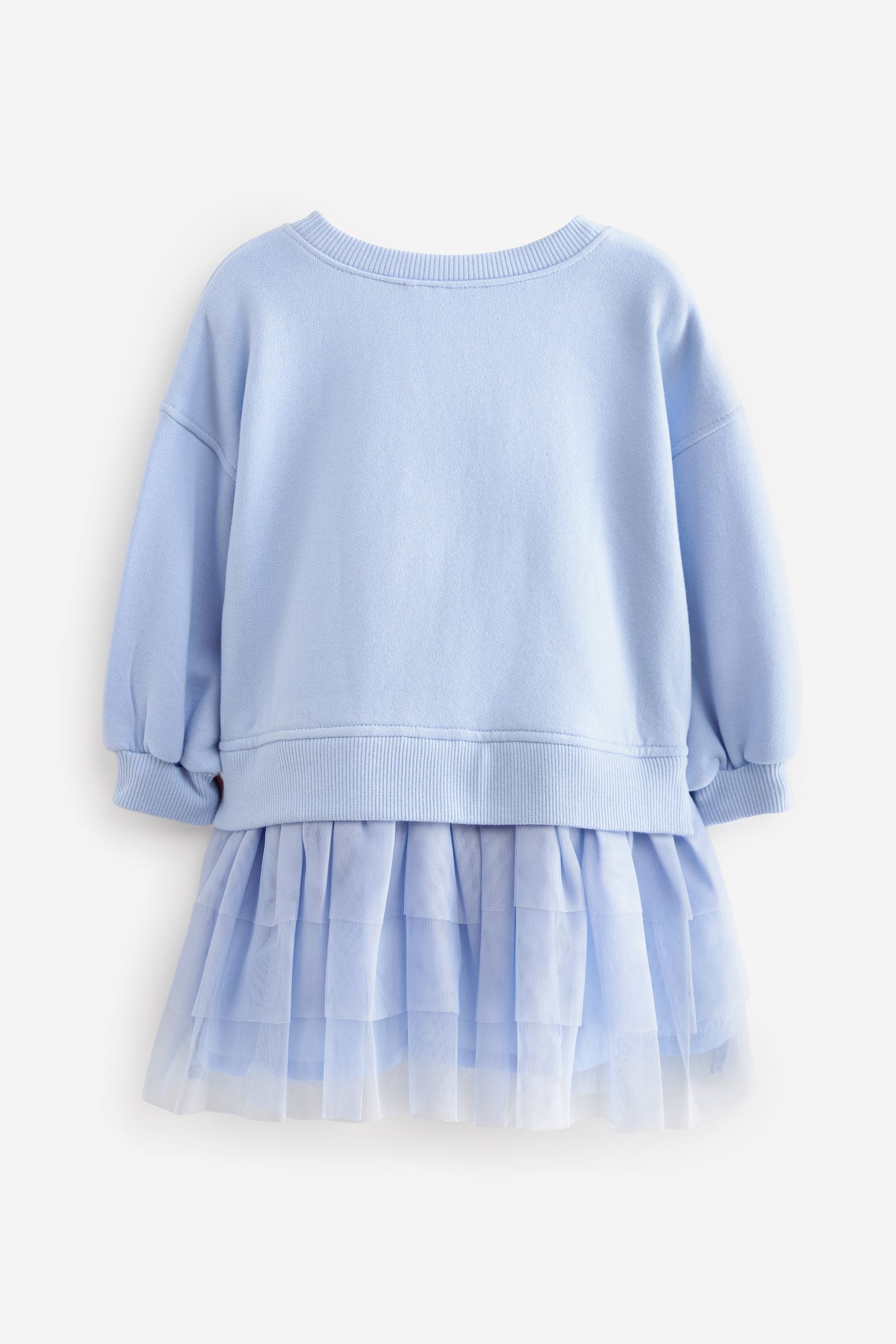 Pale Blue 2-in-1 Long Sleeve Jumper Dress (3mths-7yrs)