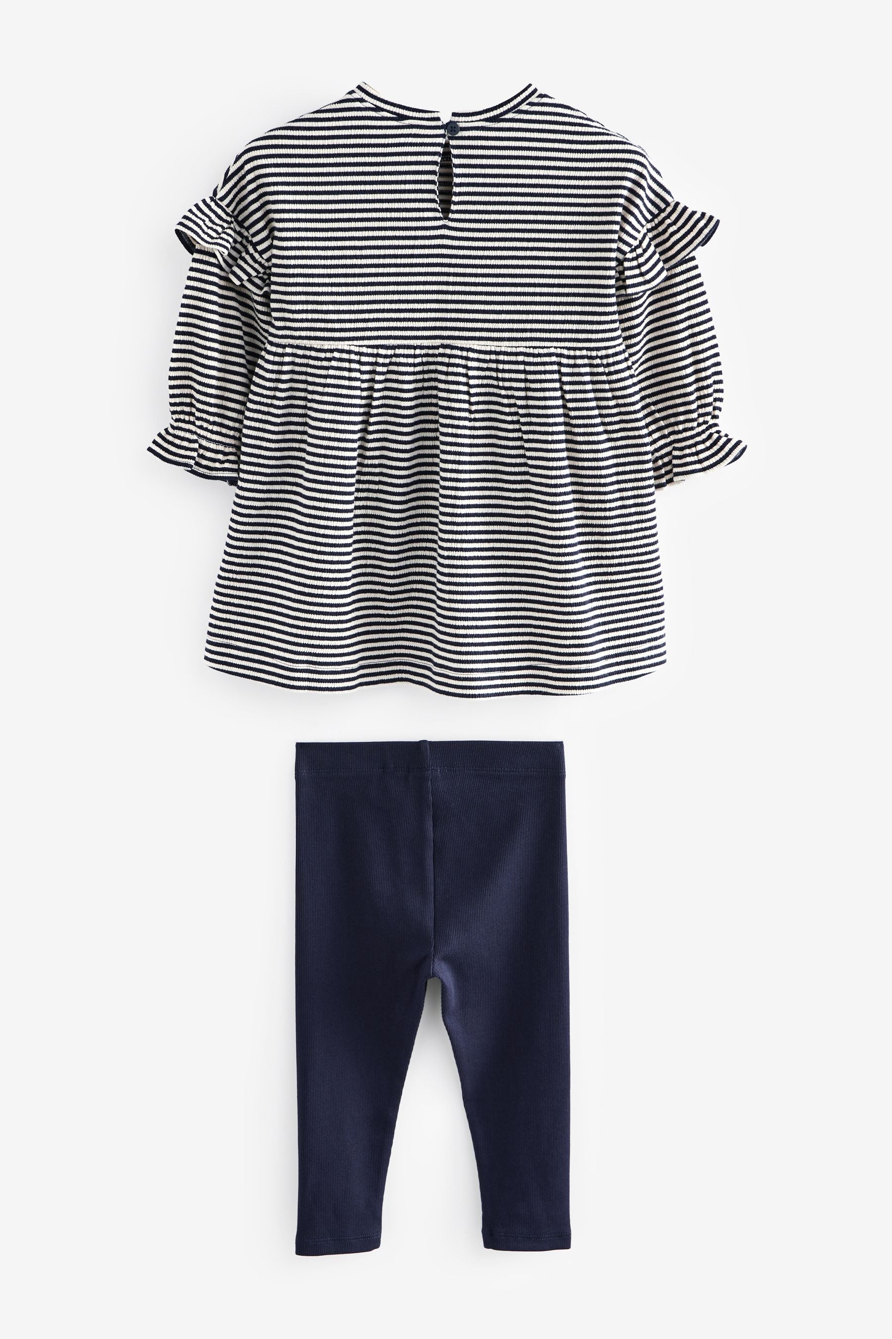 Navy/White Long Sleeve Dress and Leggings (3mths-7yrs)