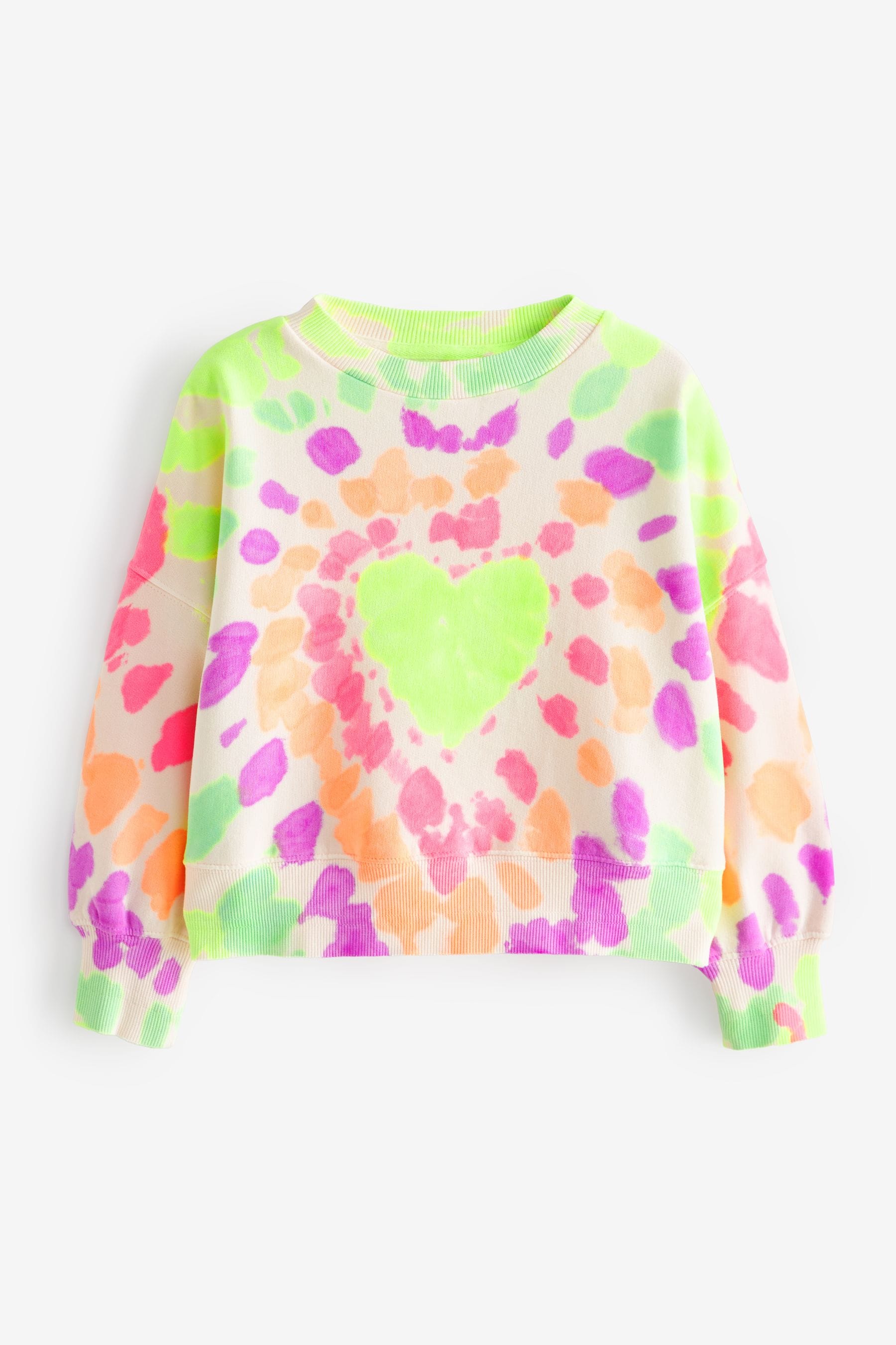 Multi Pink Tie Dye Crew Sweatshirt Top (3-16yrs)