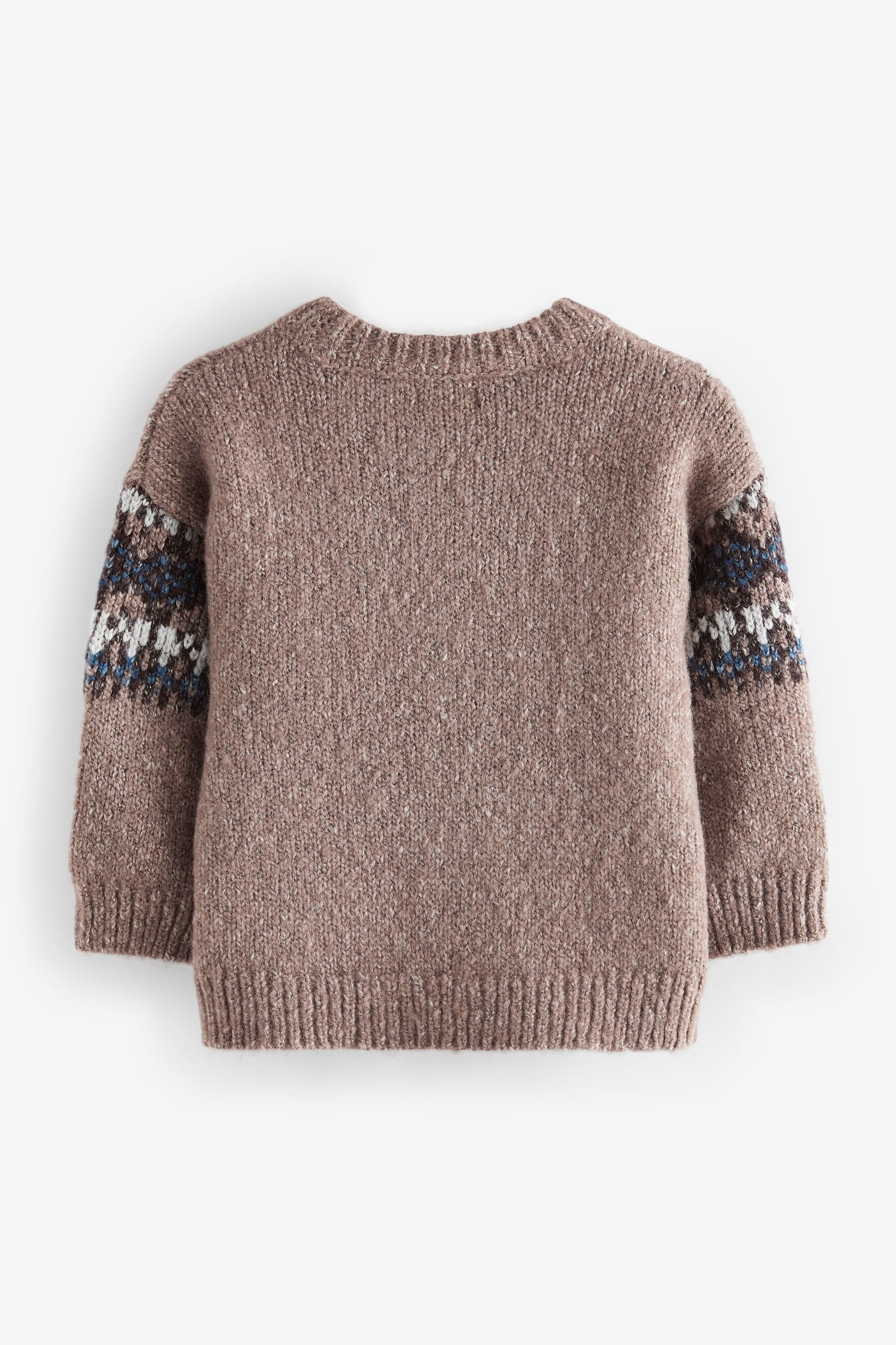 Neutral Fairisle Crew Neck Knitted Jumper (3mths-7yrs)