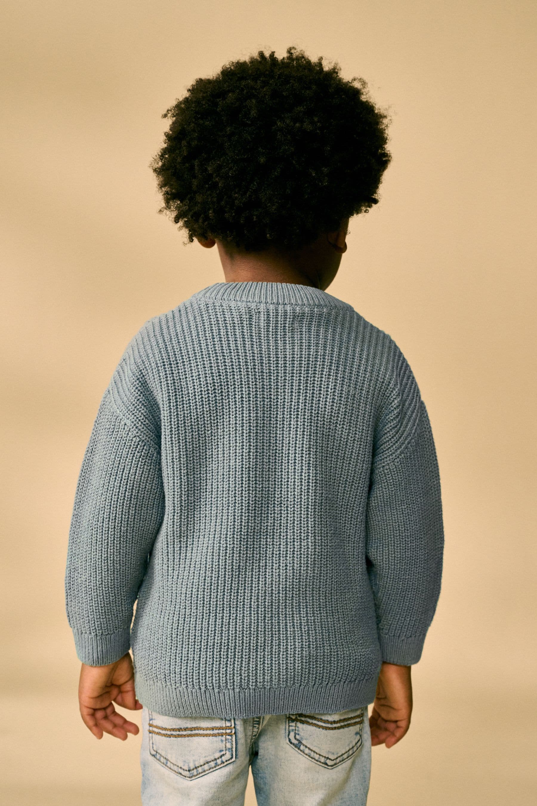 Blue Crew Neck Knitted Jumper (3mths-7yrs)