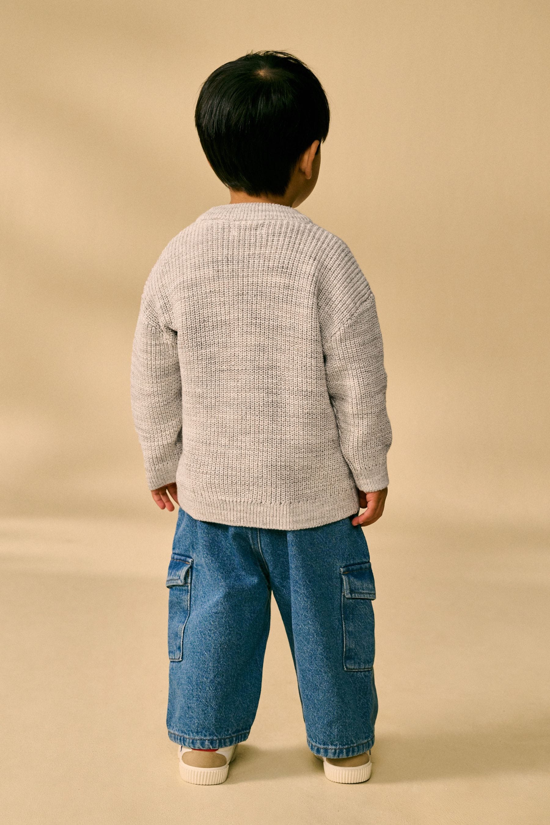 Neutral Crew Neck Knitted Jumper (3mths-7yrs)