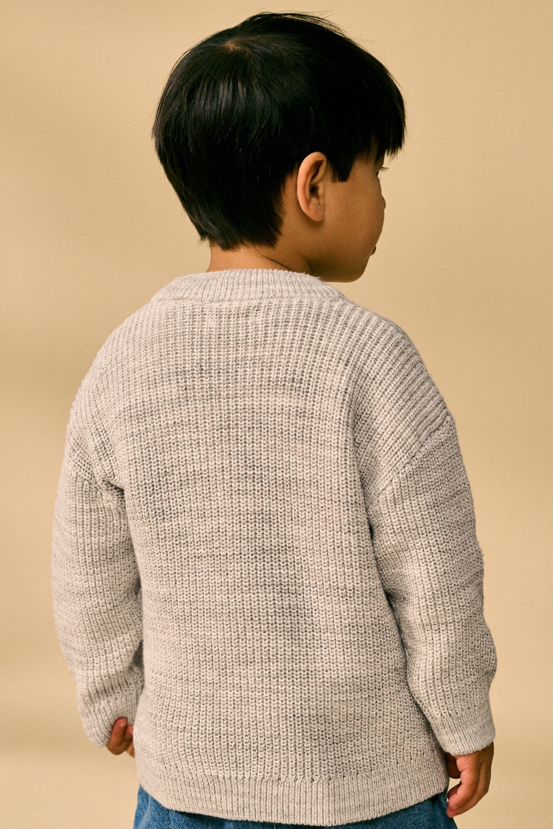 Neutral Crew Neck Knitted Jumper (3mths-7yrs)