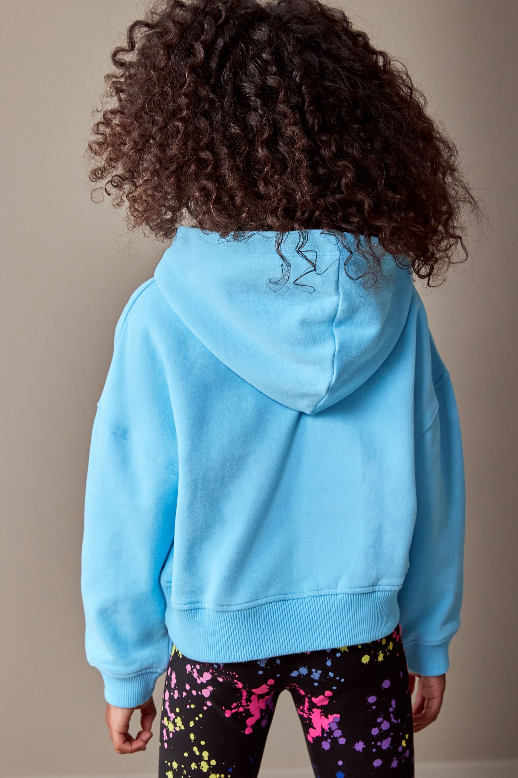 Blue Cropped Hoodie (3-16yrs)