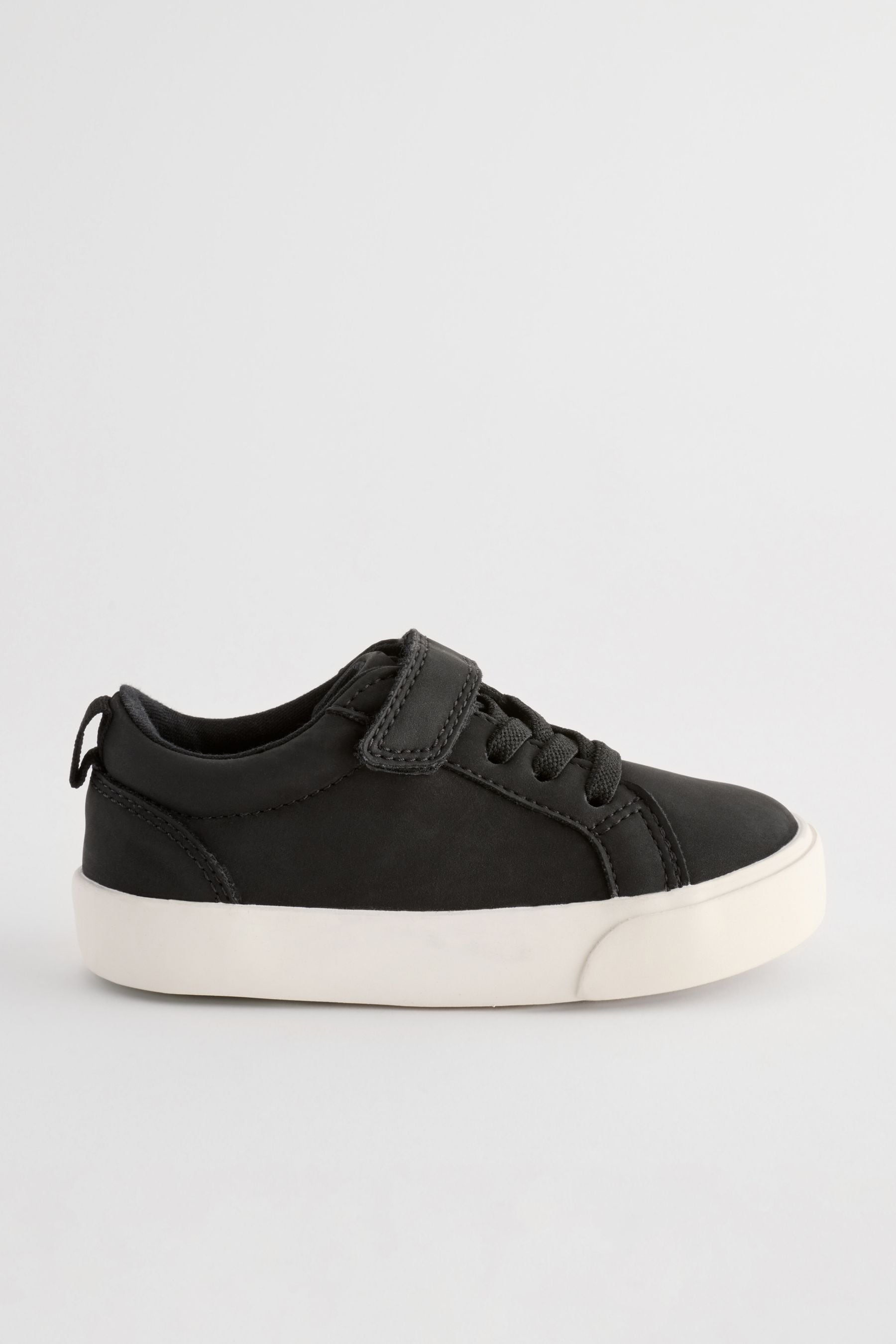 Black Standard Fit (F) Touch Fastening Elastic Lace Trainers