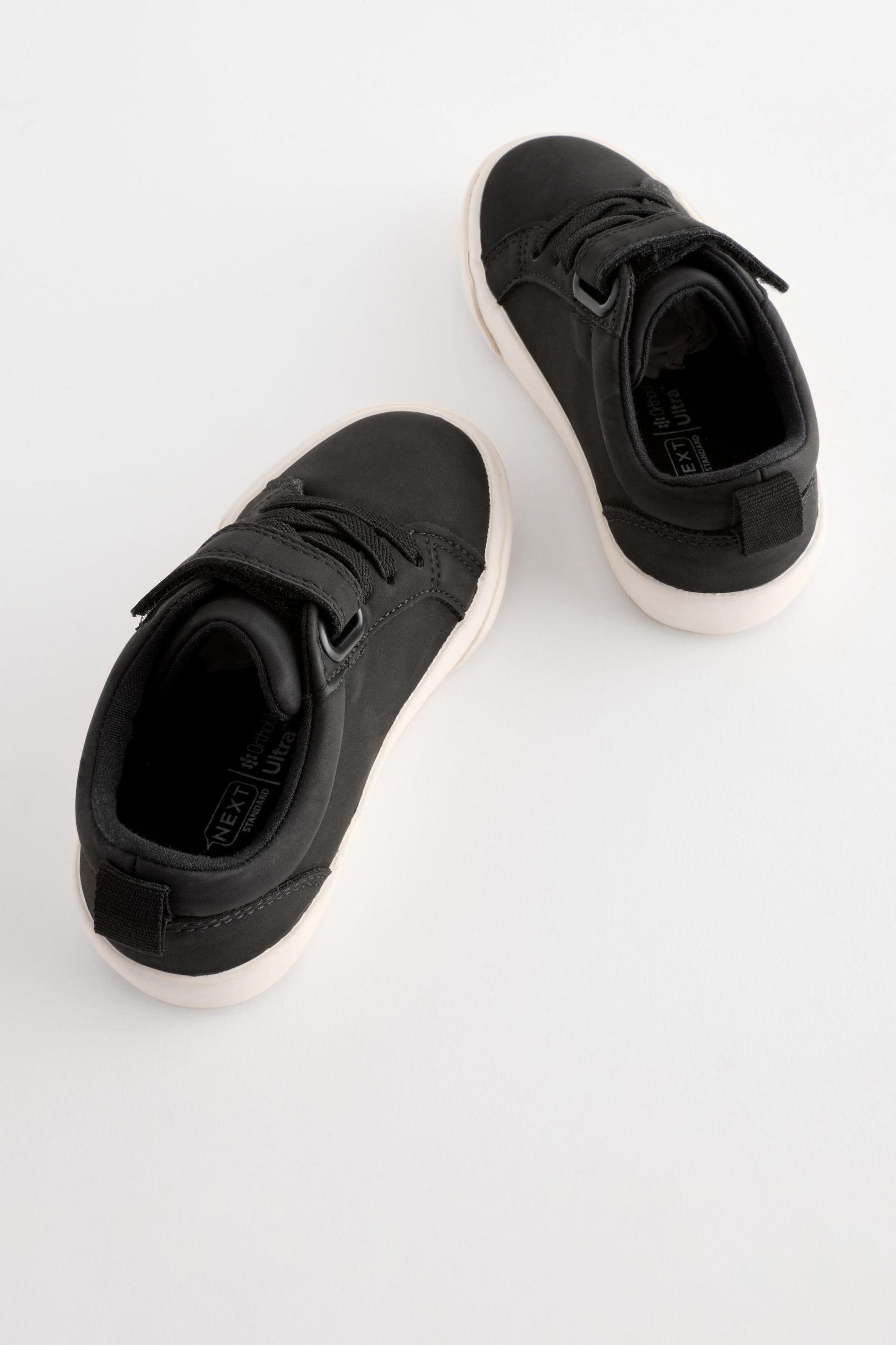 Black Standard Fit (F) Touch Fastening Elastic Lace Trainers