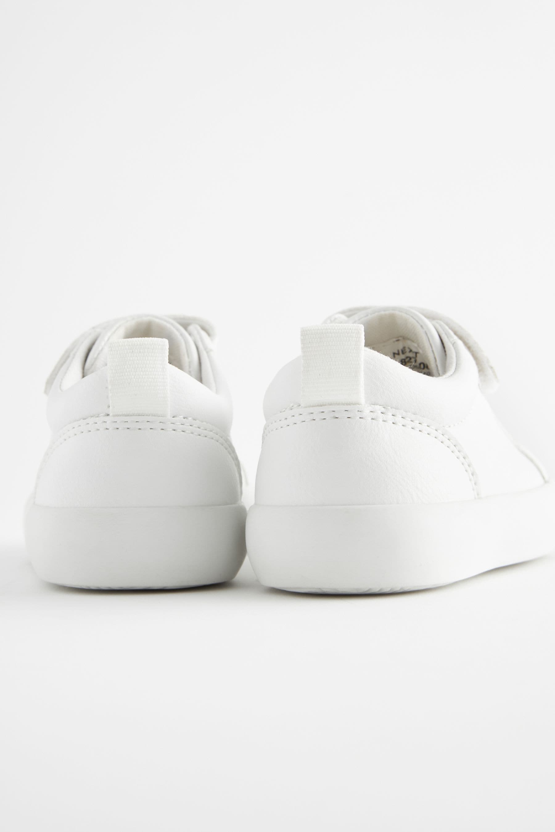 White Standard Fit (F) Touch Fastening Elastic Lace Trainers