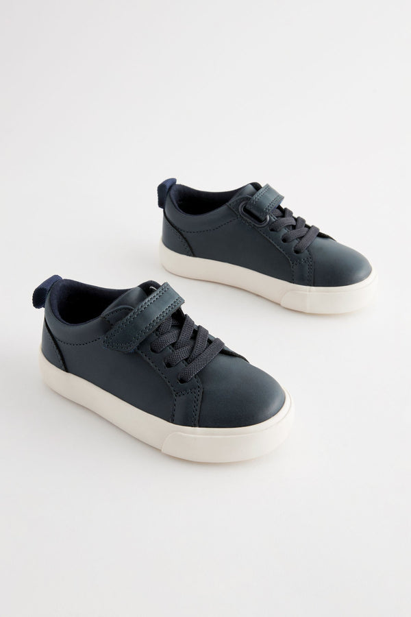 Navy Wide Fit (G) Touch Fastening Elastic Lace Trainers