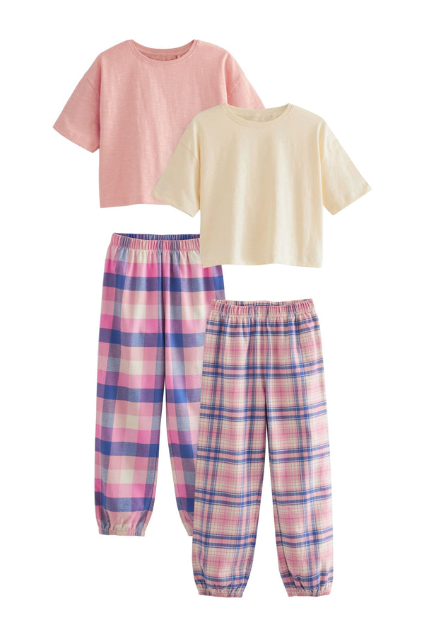 Pink/Blue Woven Check Pyjamas 2 Pack (3-16yrs)