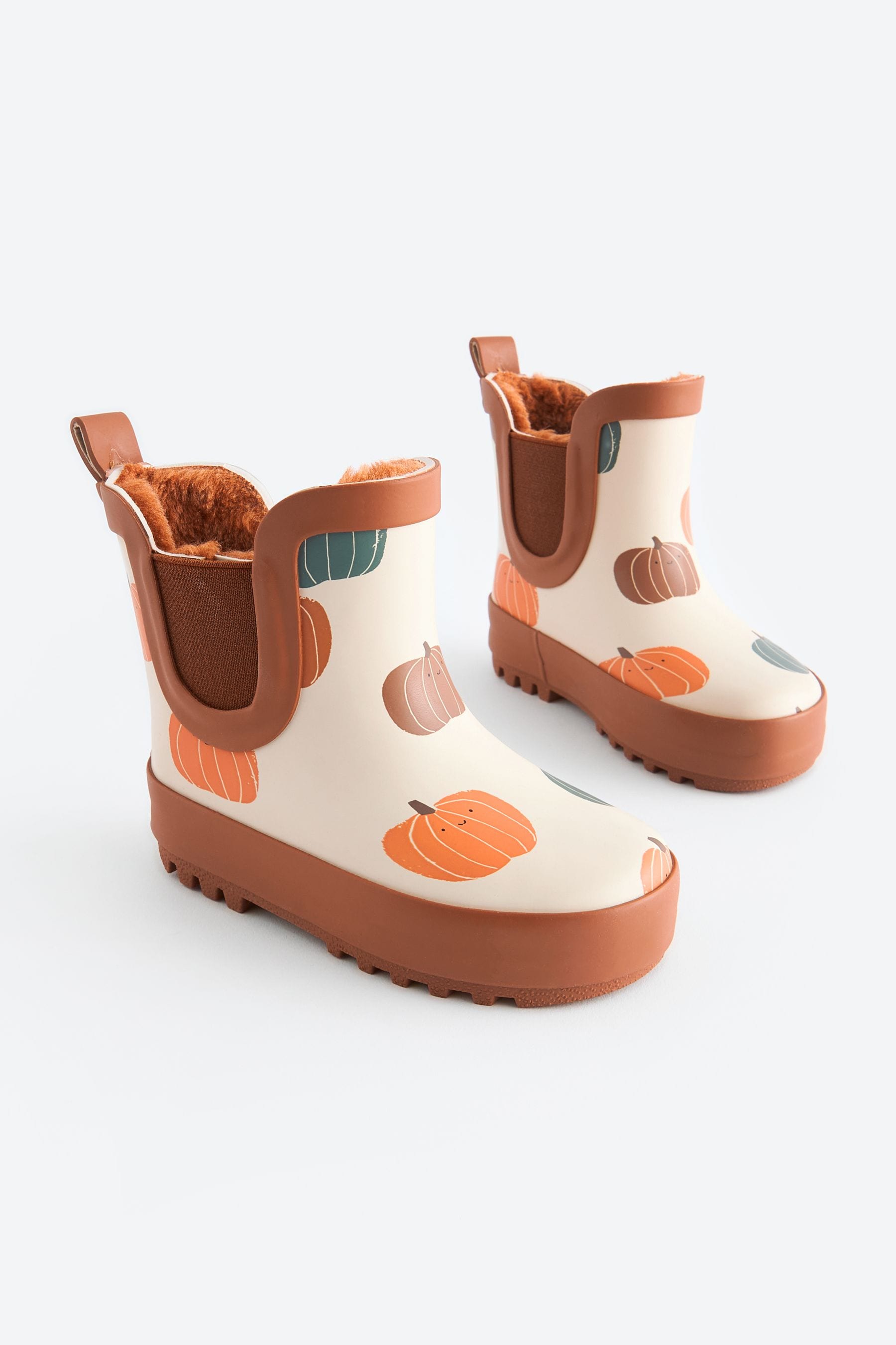 Neutral Pumpkin Warm Lined Ankle Wellies