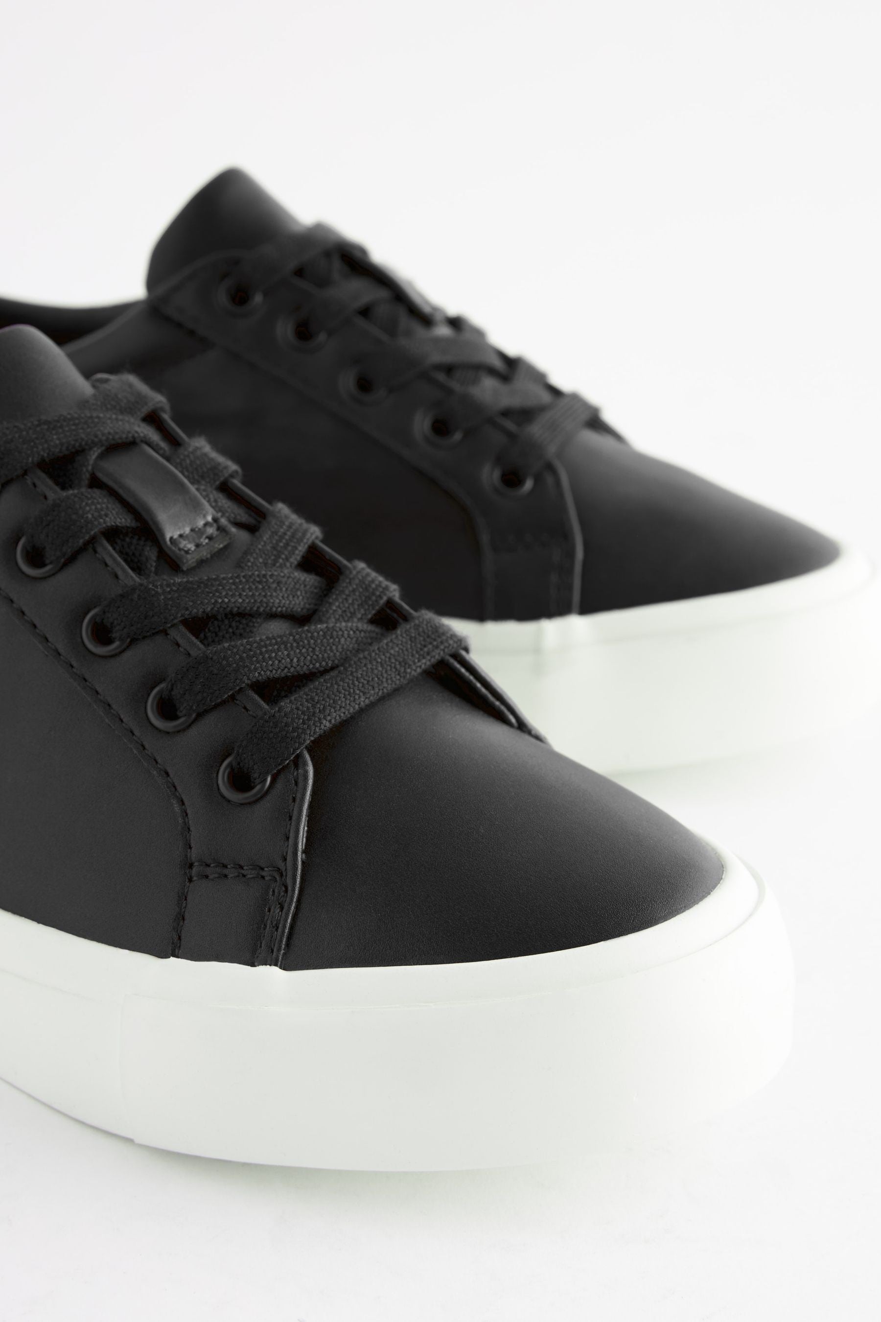 Black Lace Up Smart Trainers