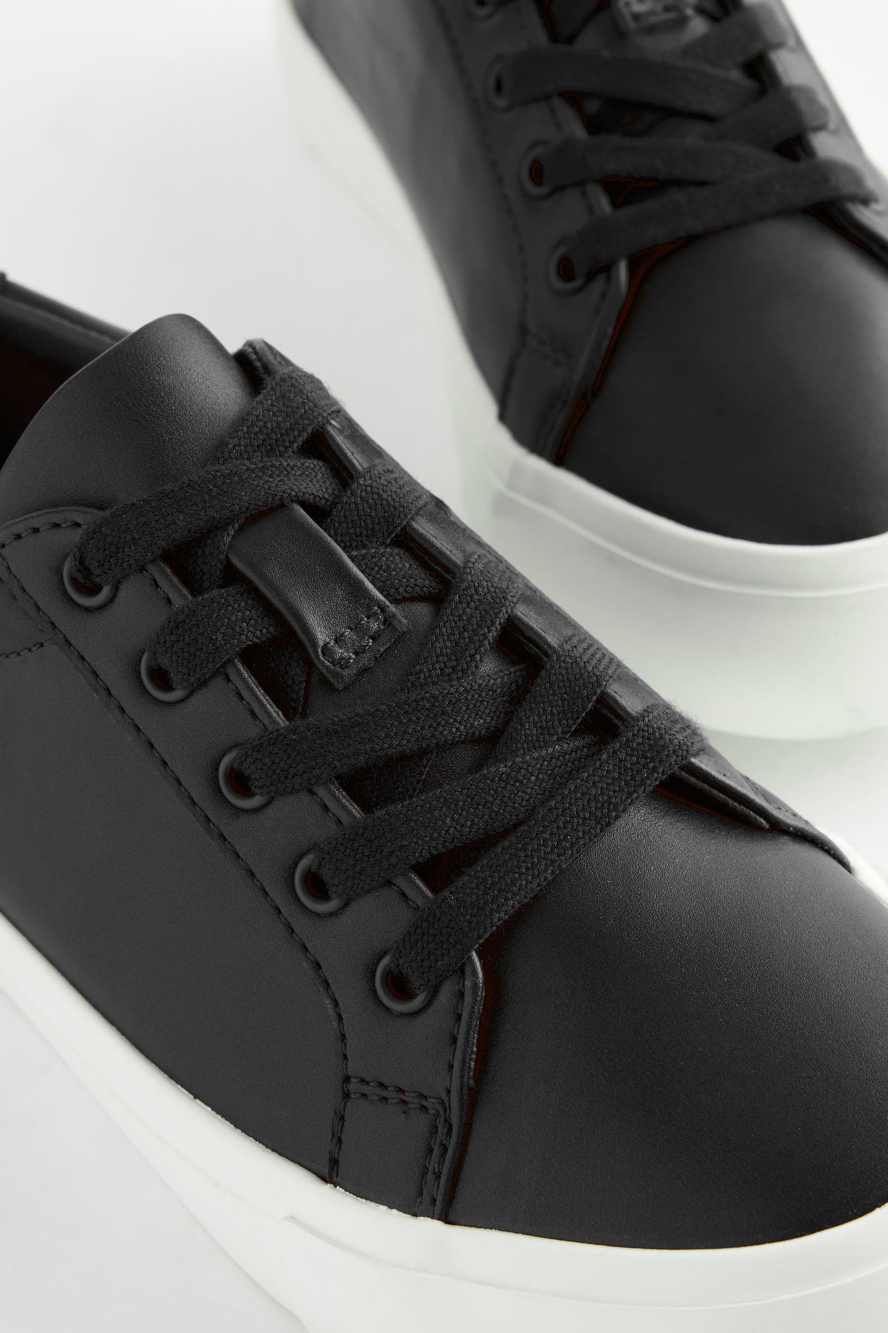 Black Lace Up Smart Trainers