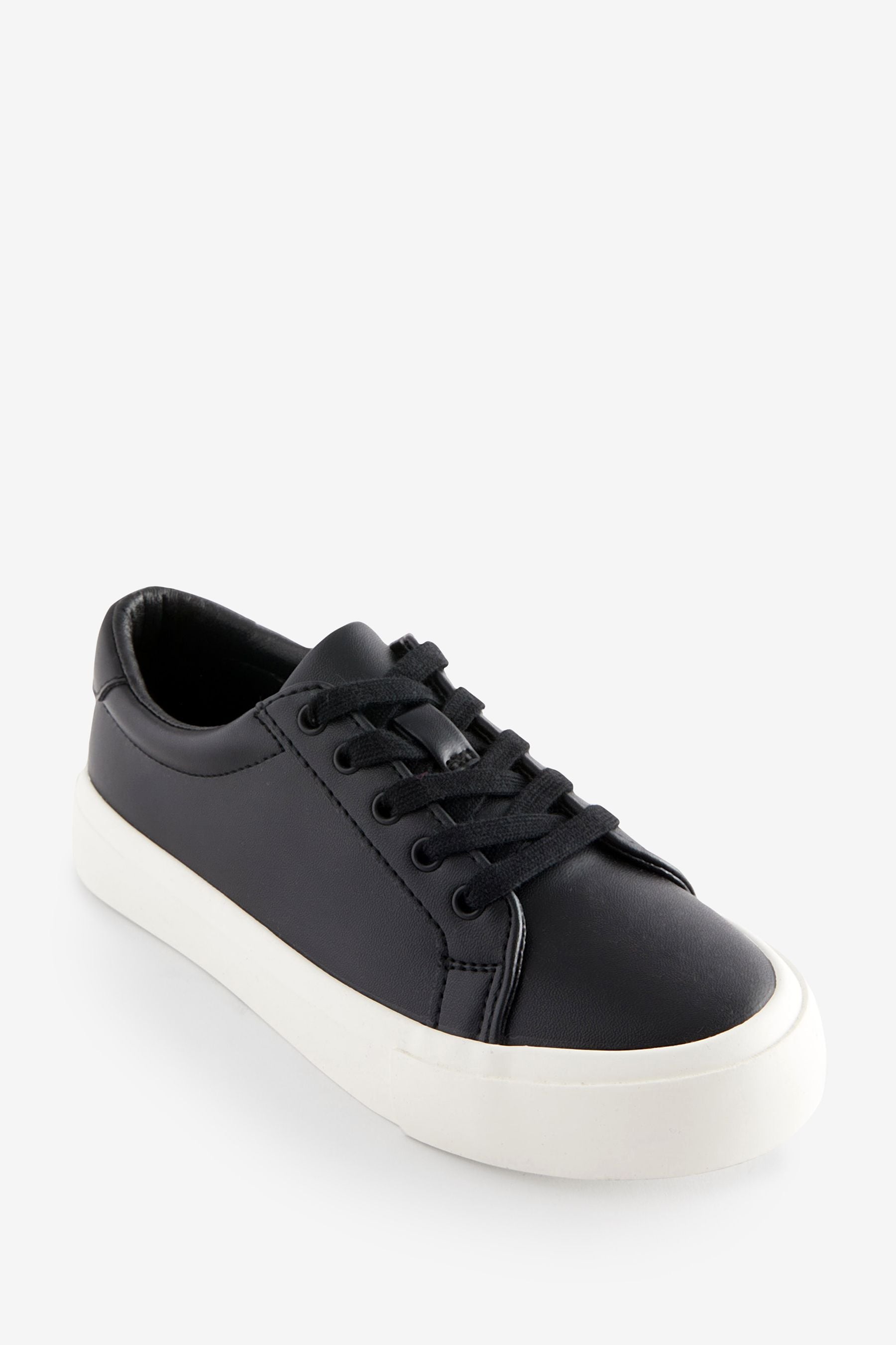 Black Lace Up Smart Trainers