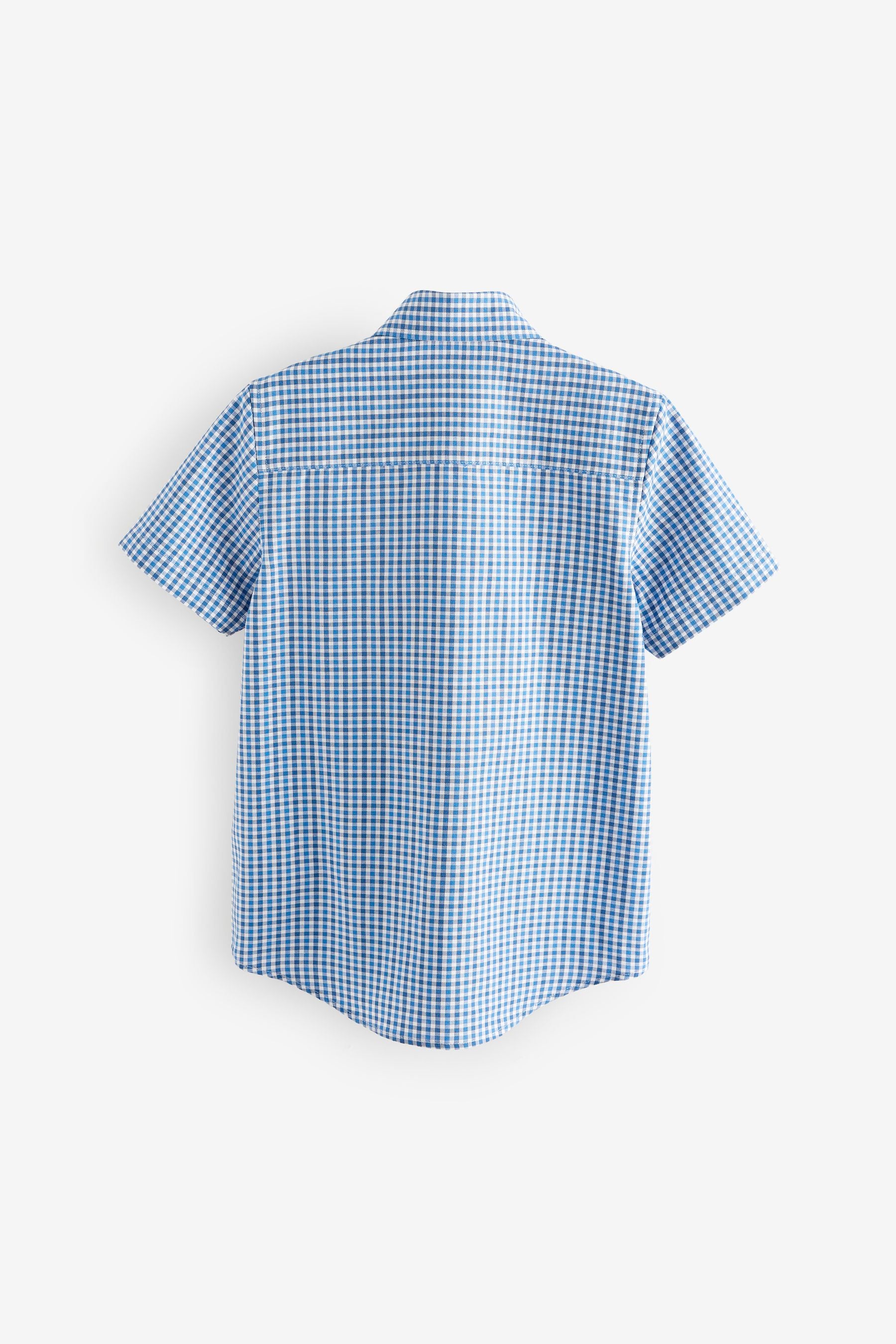 Blue Short Sleeve Oxford Check Shirt (3-16yrs)