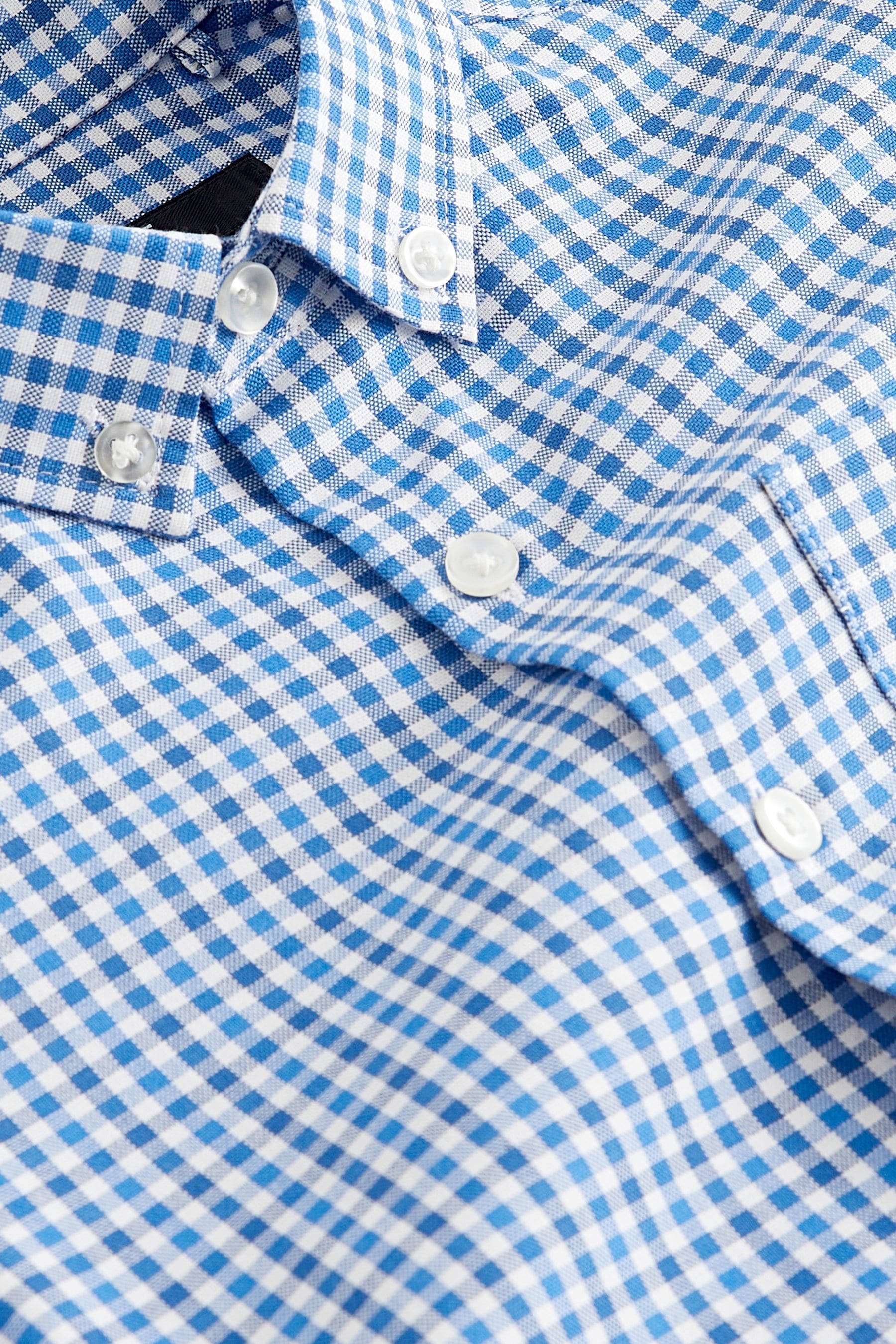 Blue Short Sleeve Oxford Check Shirt (3-16yrs)