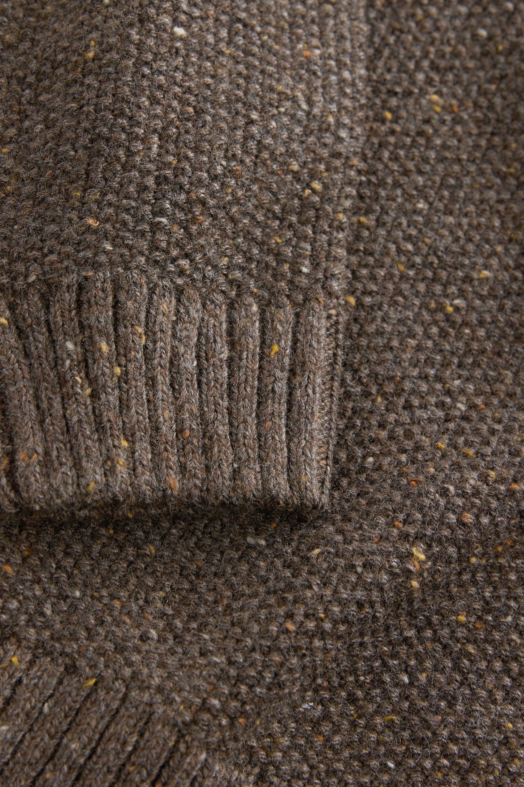 Brown Textured Crew Neck Jumper (3-16yrs)