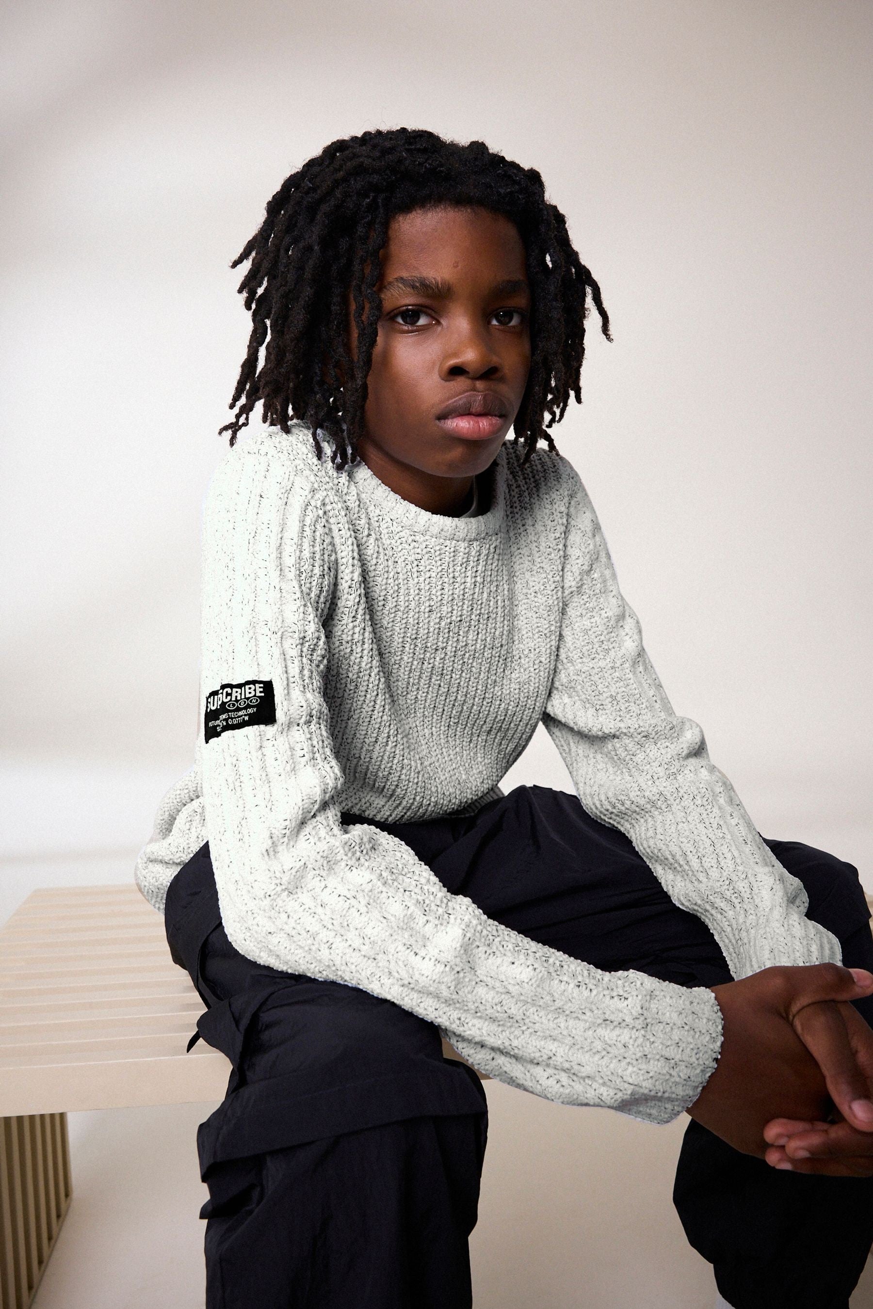 Ecru Utility Crew Neck Jumper (3-16yrs)