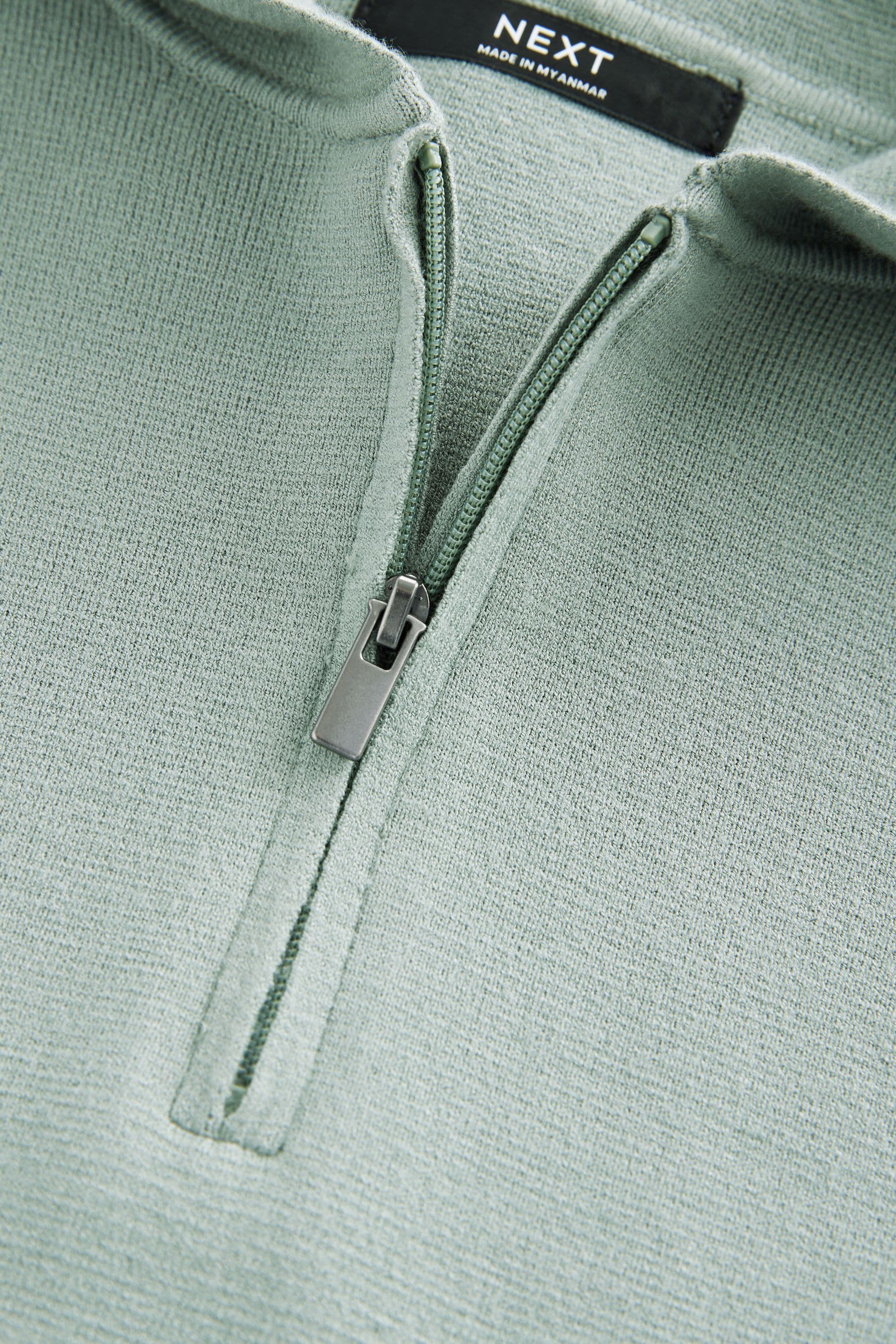 Mineral Blue Zip Neck Knitted Hoodie (3-16yrs)