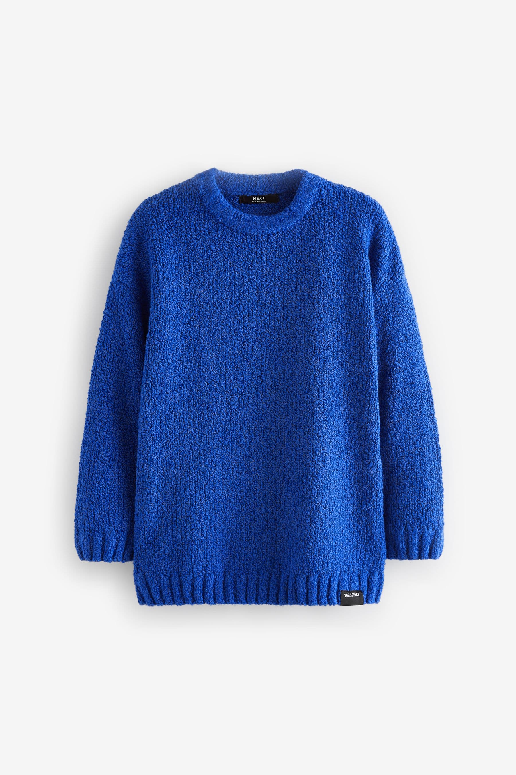 Cobalt Blue Boucl?© Crew Neck Jumper (3-16yrs)