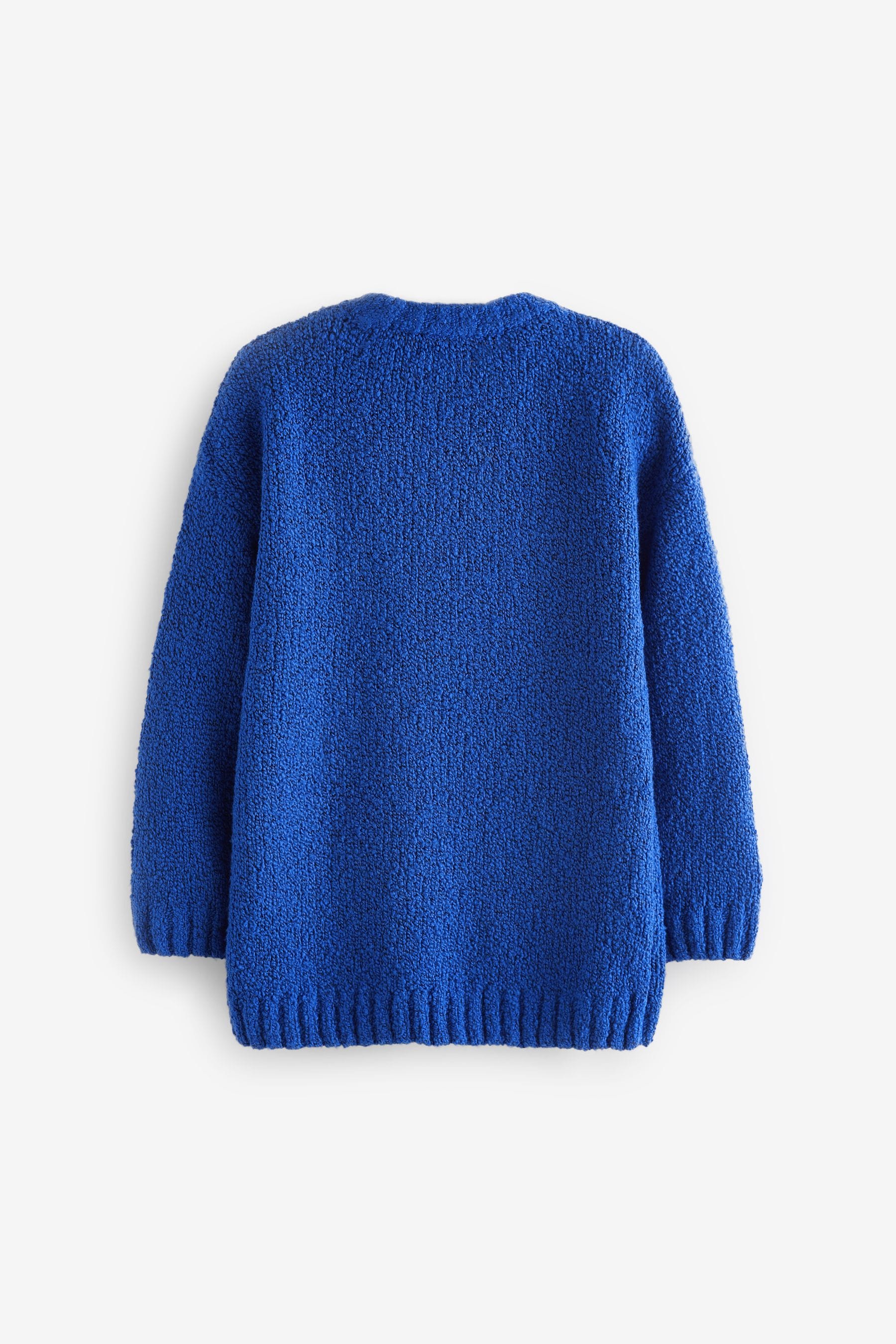 Cobalt Blue Boucl?© Crew Neck Jumper (3-16yrs)