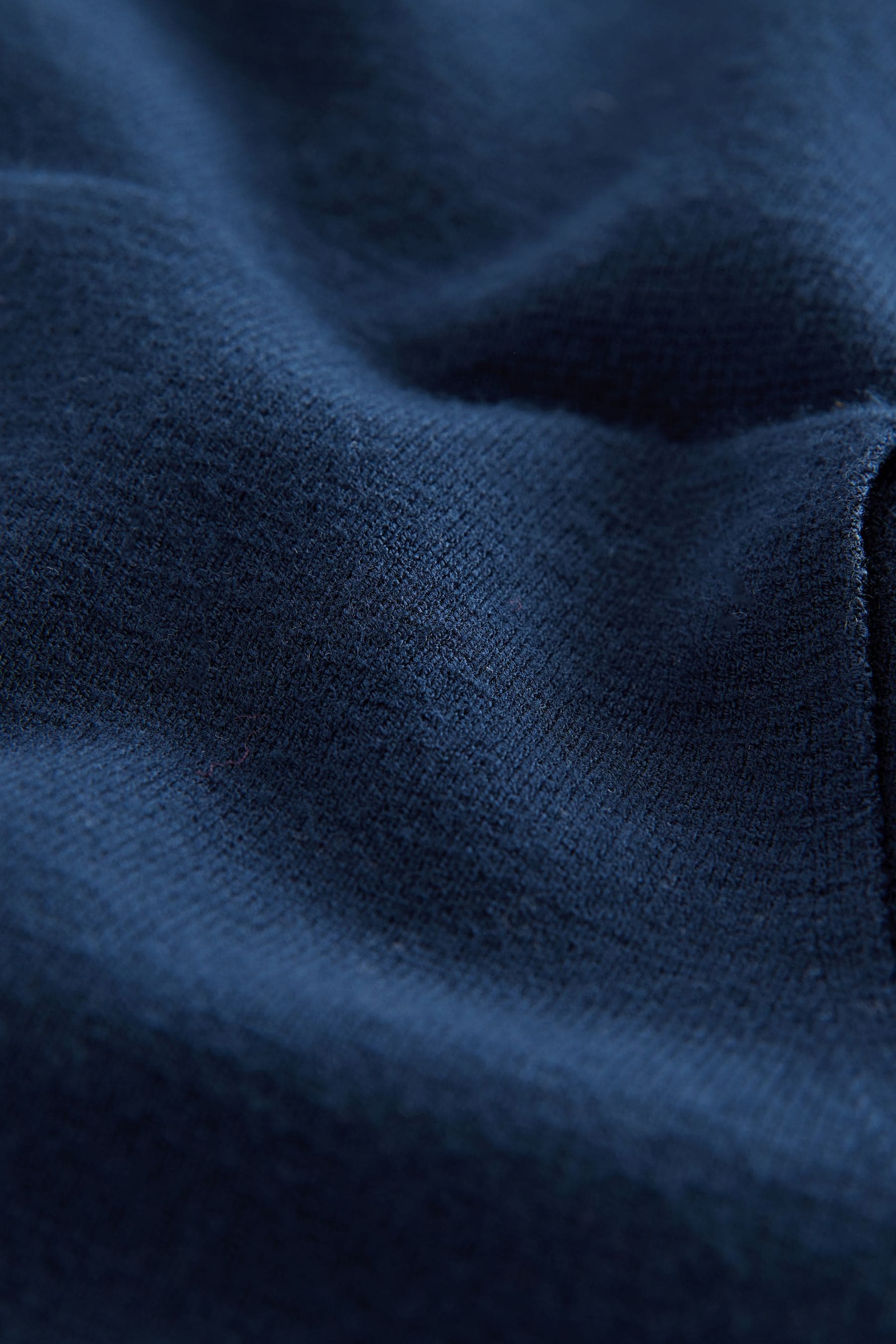 Navy Blue Zip Neck Knitted Hoodie (3-16yrs)