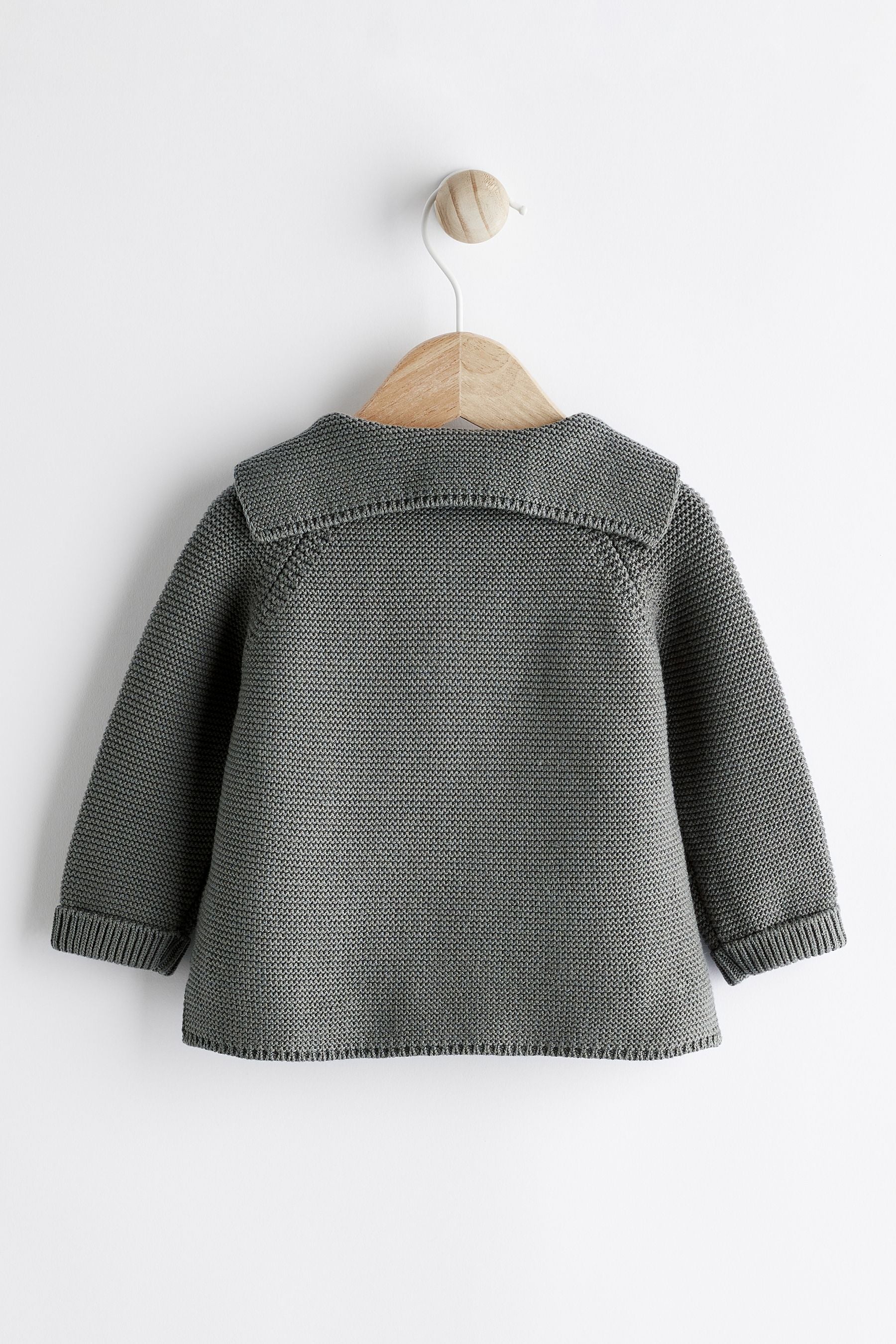 Grey Baby Collared Knitted Cardigan (0mths-2yrs)