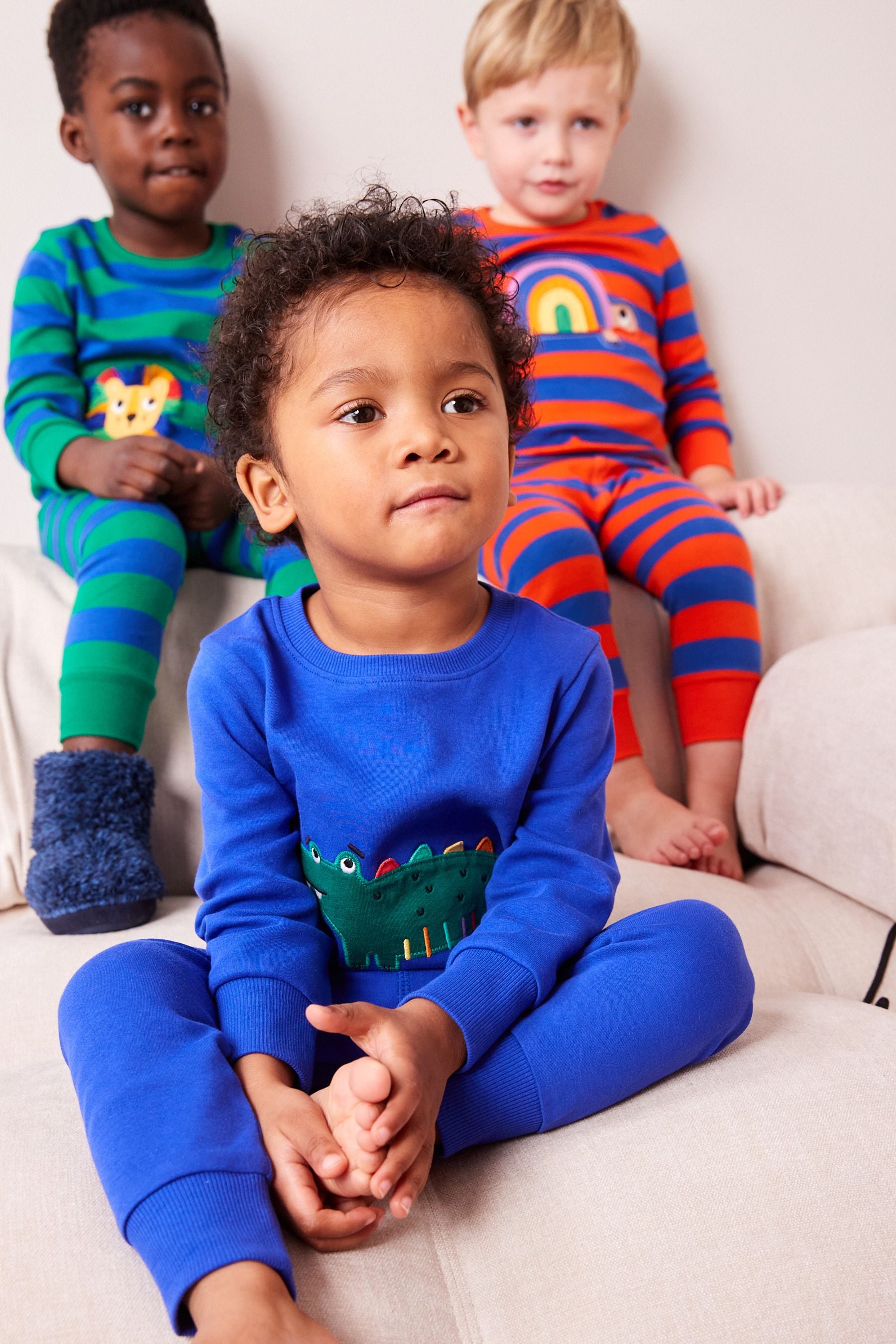 Multi Bright Animal Snuggle Pyjamas 3 Pack (9mths-8yrs)