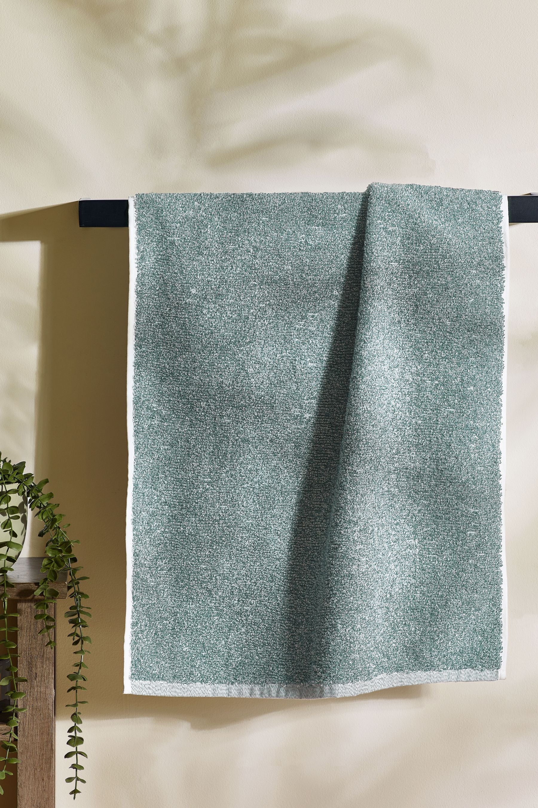 Green Textured 100% Cotton Towel