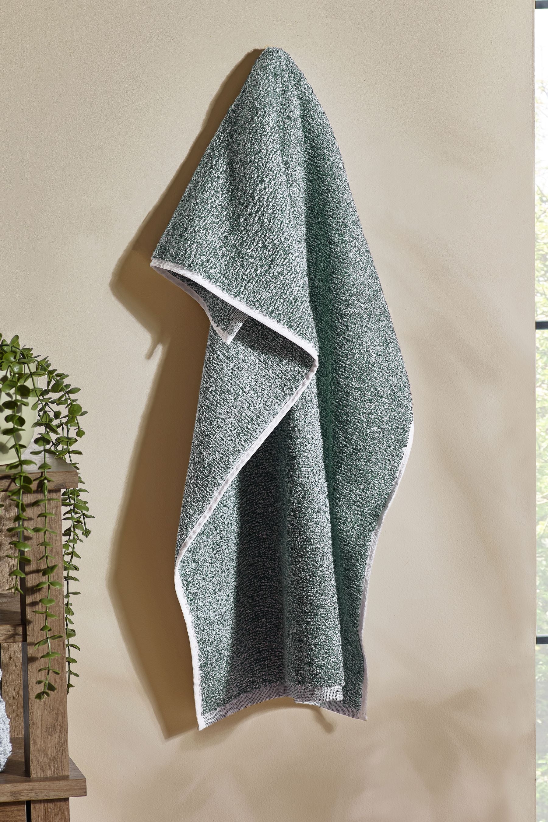 Green Textured 100% Cotton Towel