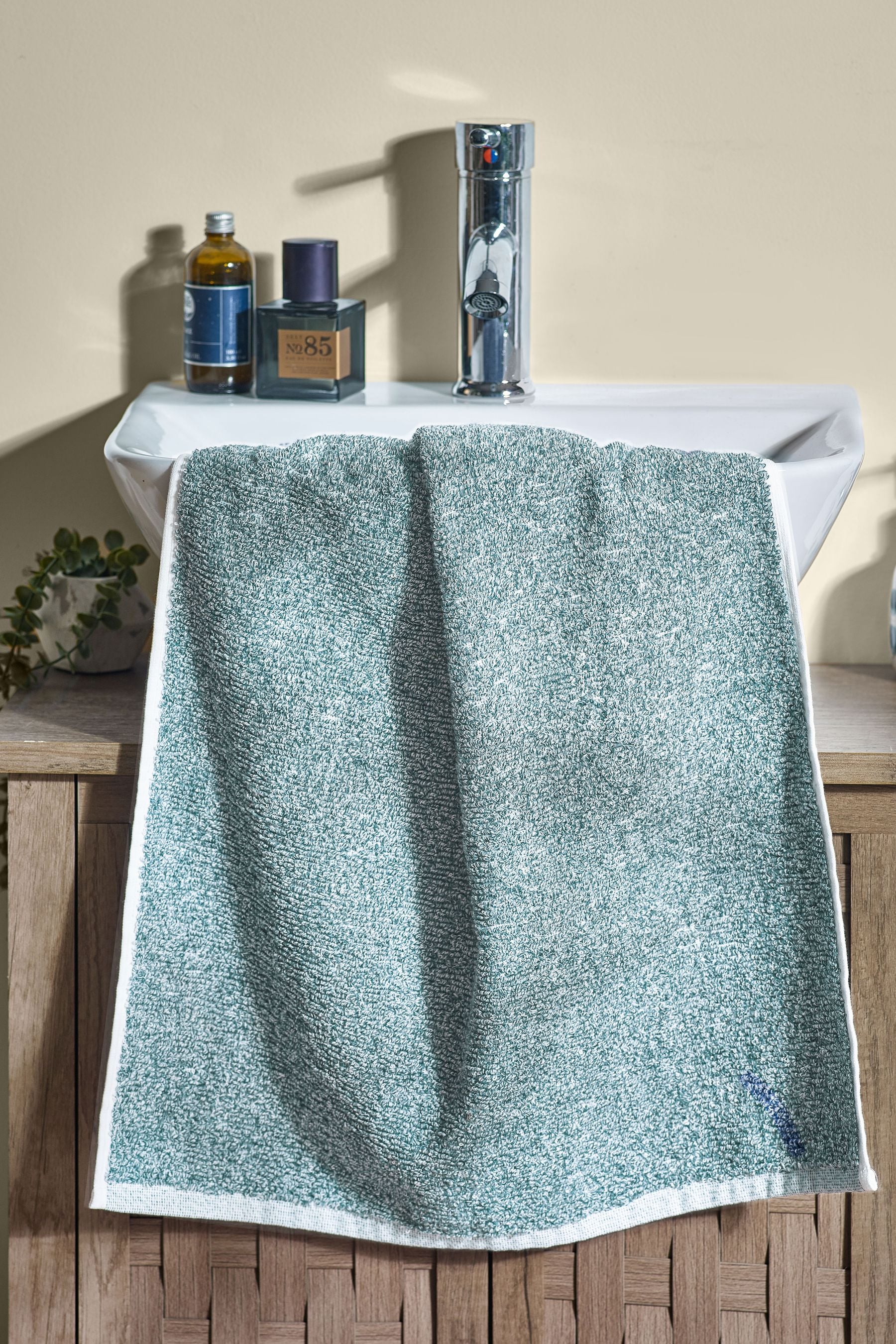 Green Textured 100% Cotton Towel