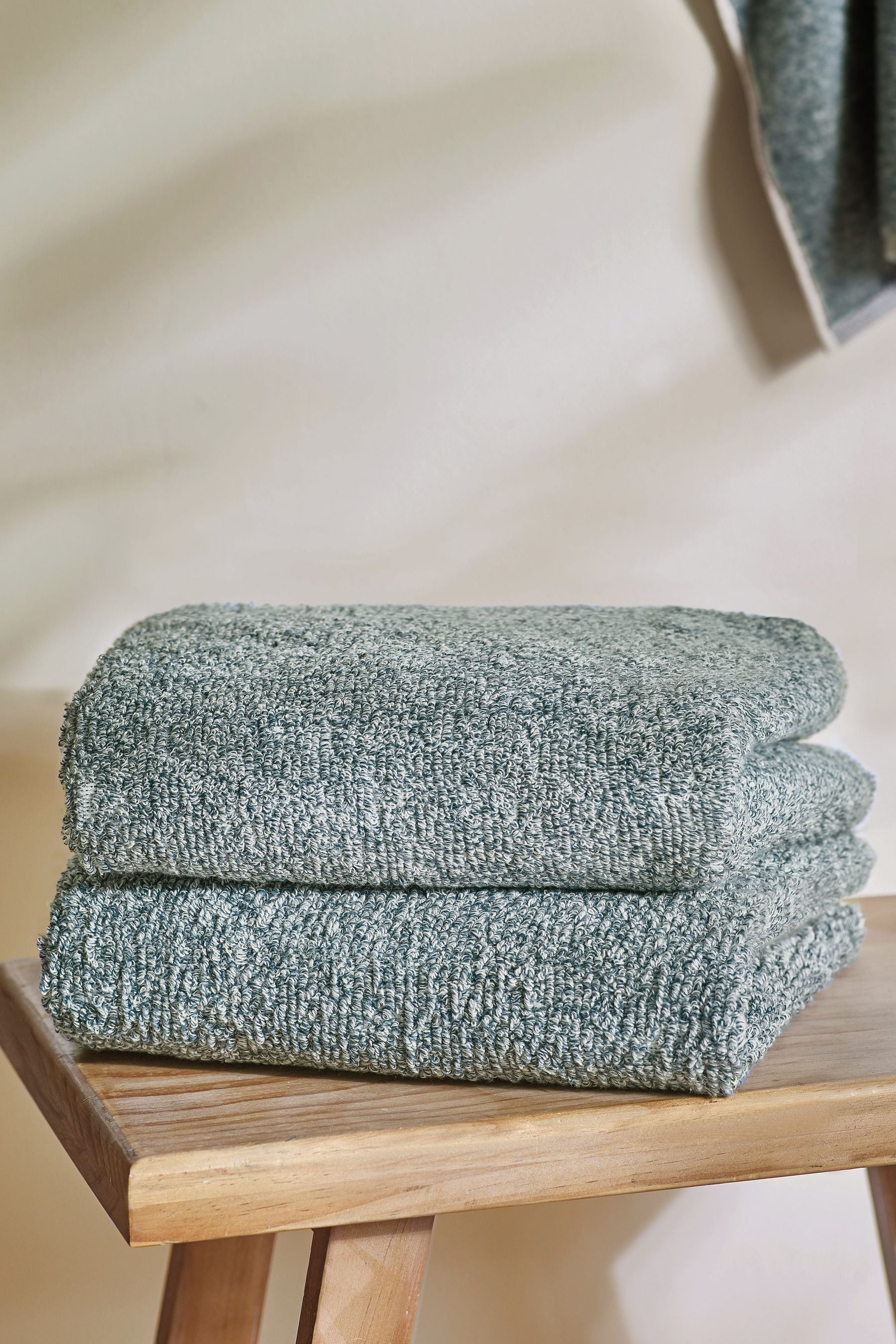 Green Textured 100% Cotton Towel