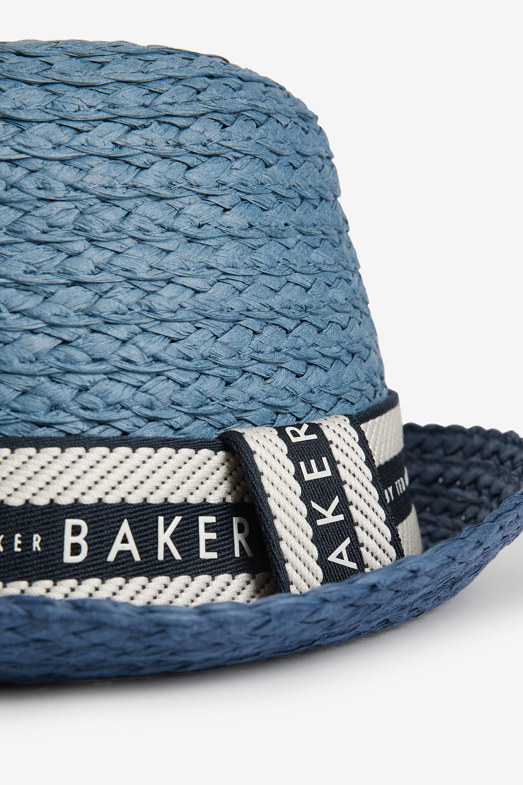 Baker by Ted Baker Boys Blue Trilby Straw Hat