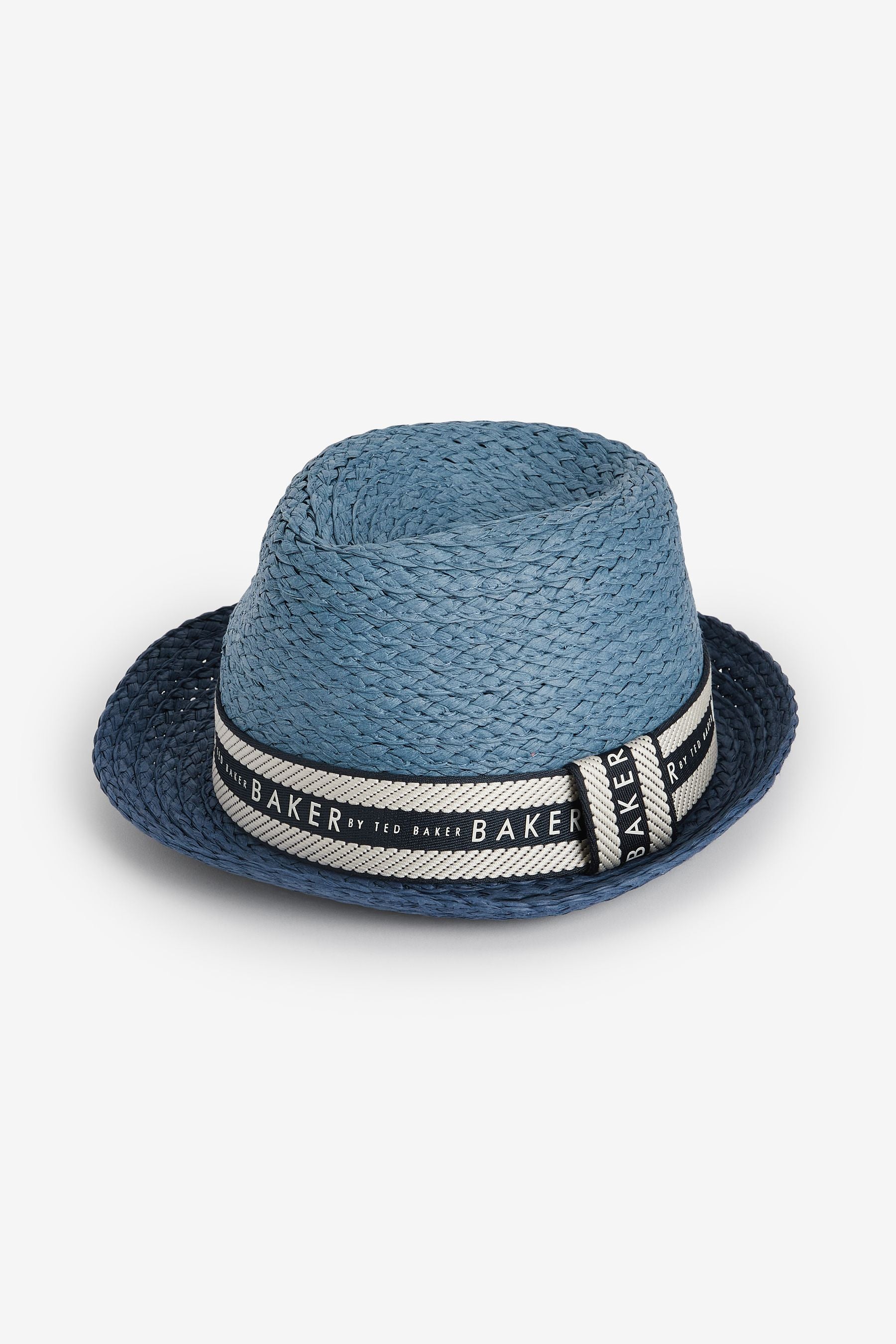 Blue Baker by Ted Baker Boys Blue Trilby Straw Hat