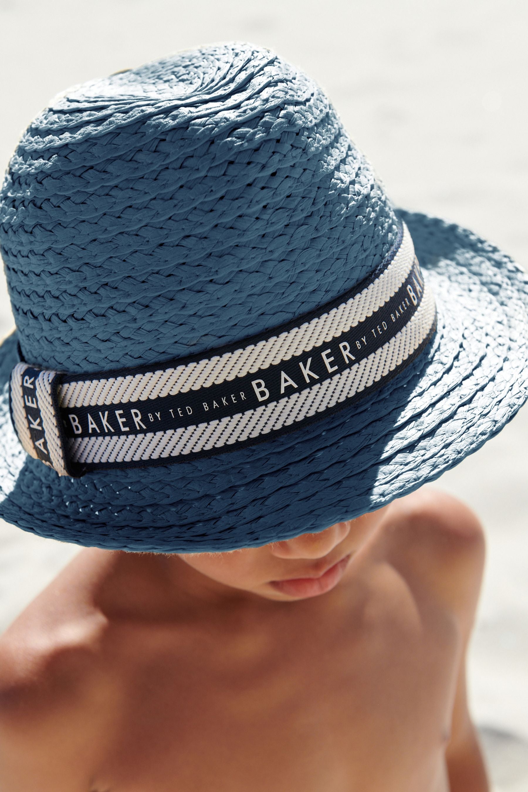 Baker by Ted Baker Boys Blue Trilby Straw Hat