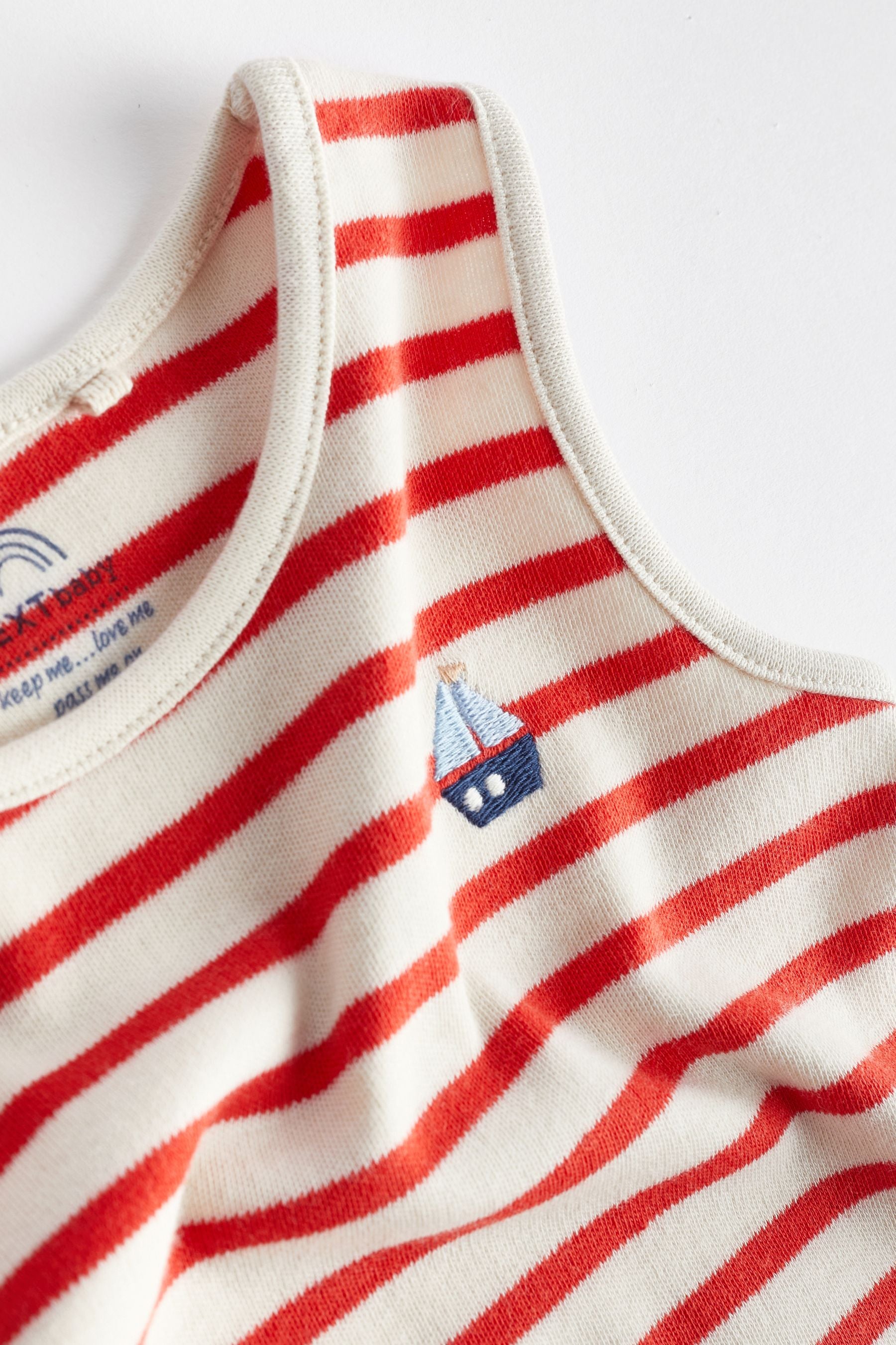 Red/Navy Nautical Baby Bodysuits 5 Pack