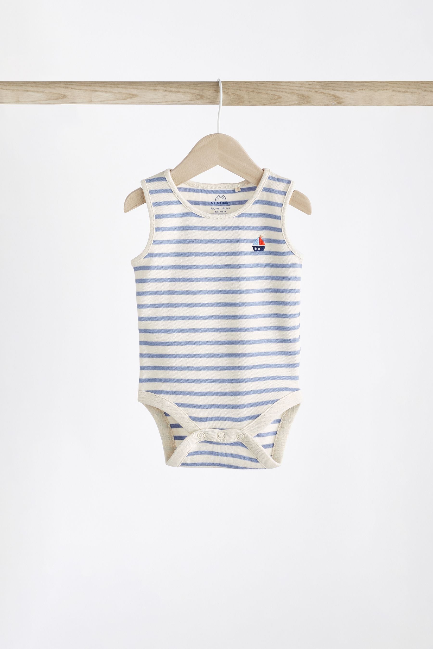 Red/Navy Nautical Baby Bodysuits 5 Pack