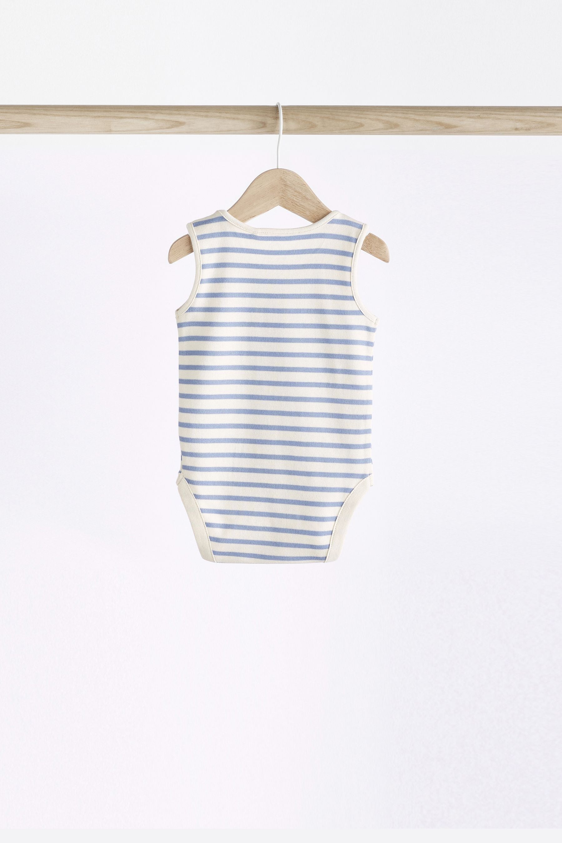 Red/Navy Nautical Baby Bodysuits 5 Pack