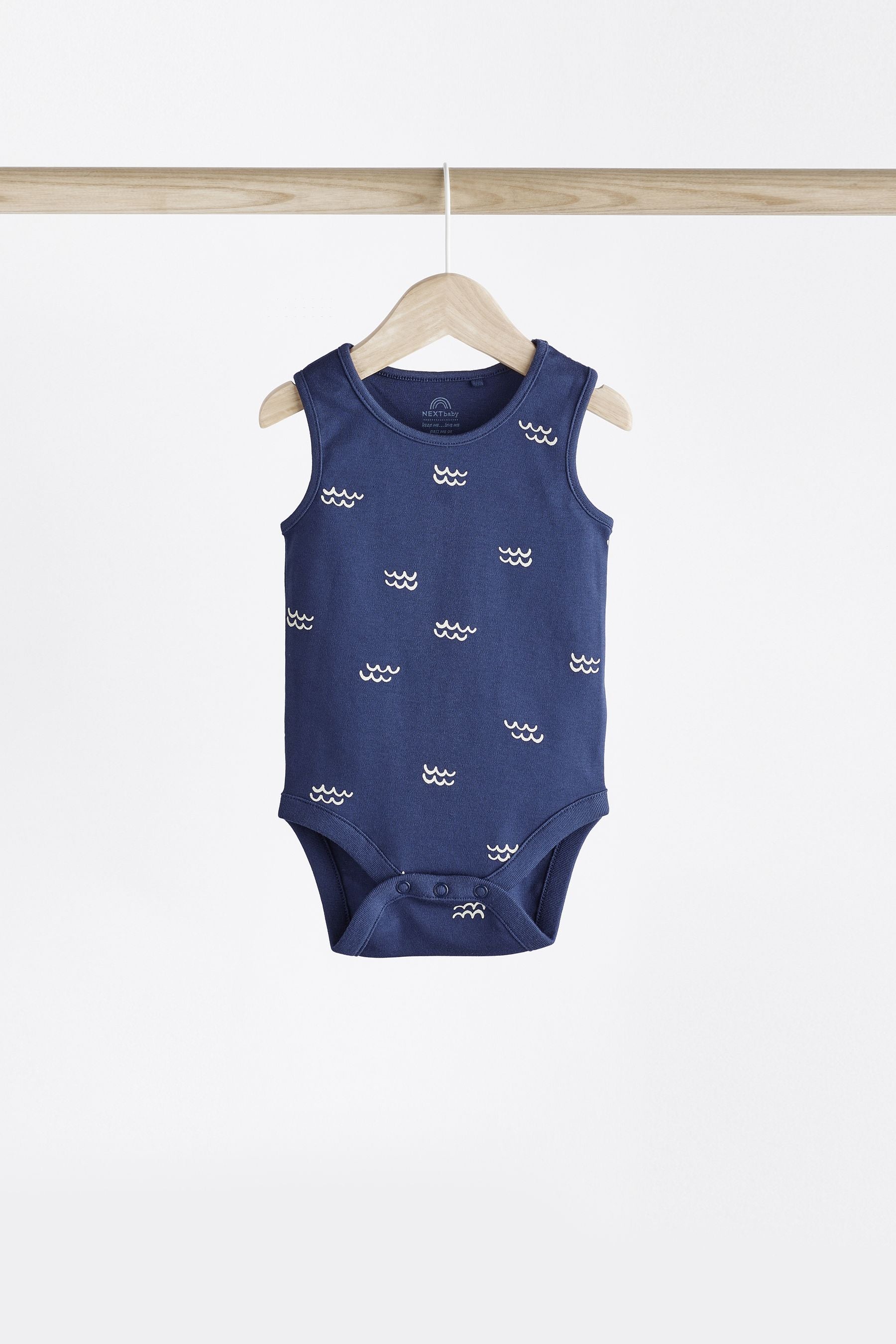 Red/Navy Nautical Baby Bodysuits 5 Pack