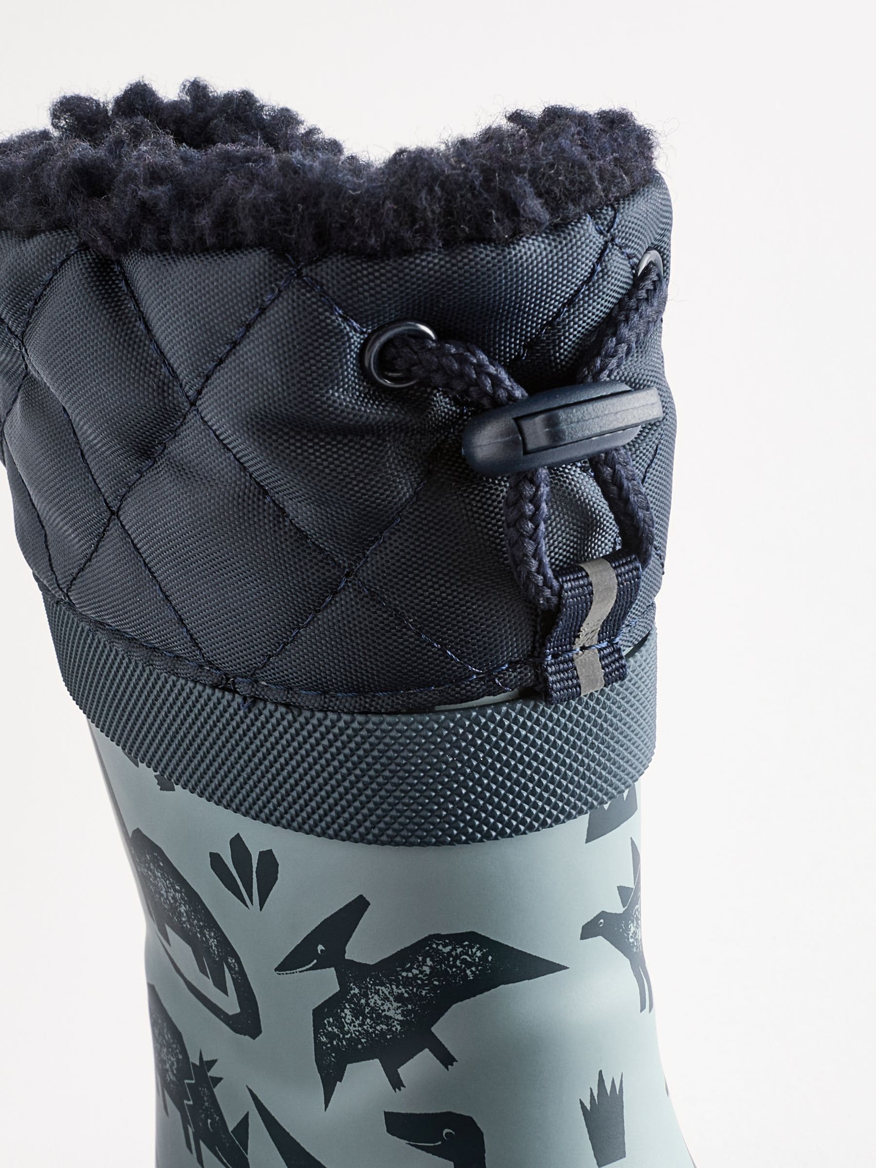 Blue Dinosaur Thermal Thinsulate™ Lined Cuff Wellies