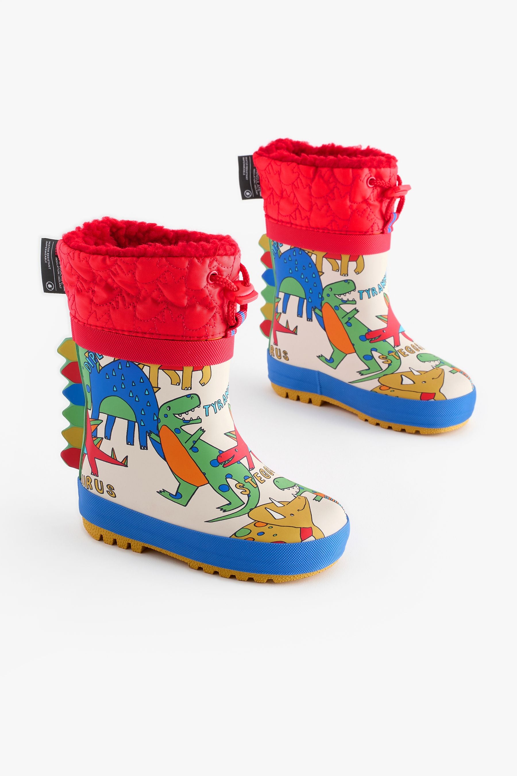 Bright Dinosaur Thermal Thinsulate™ Lined Cuff Wellies