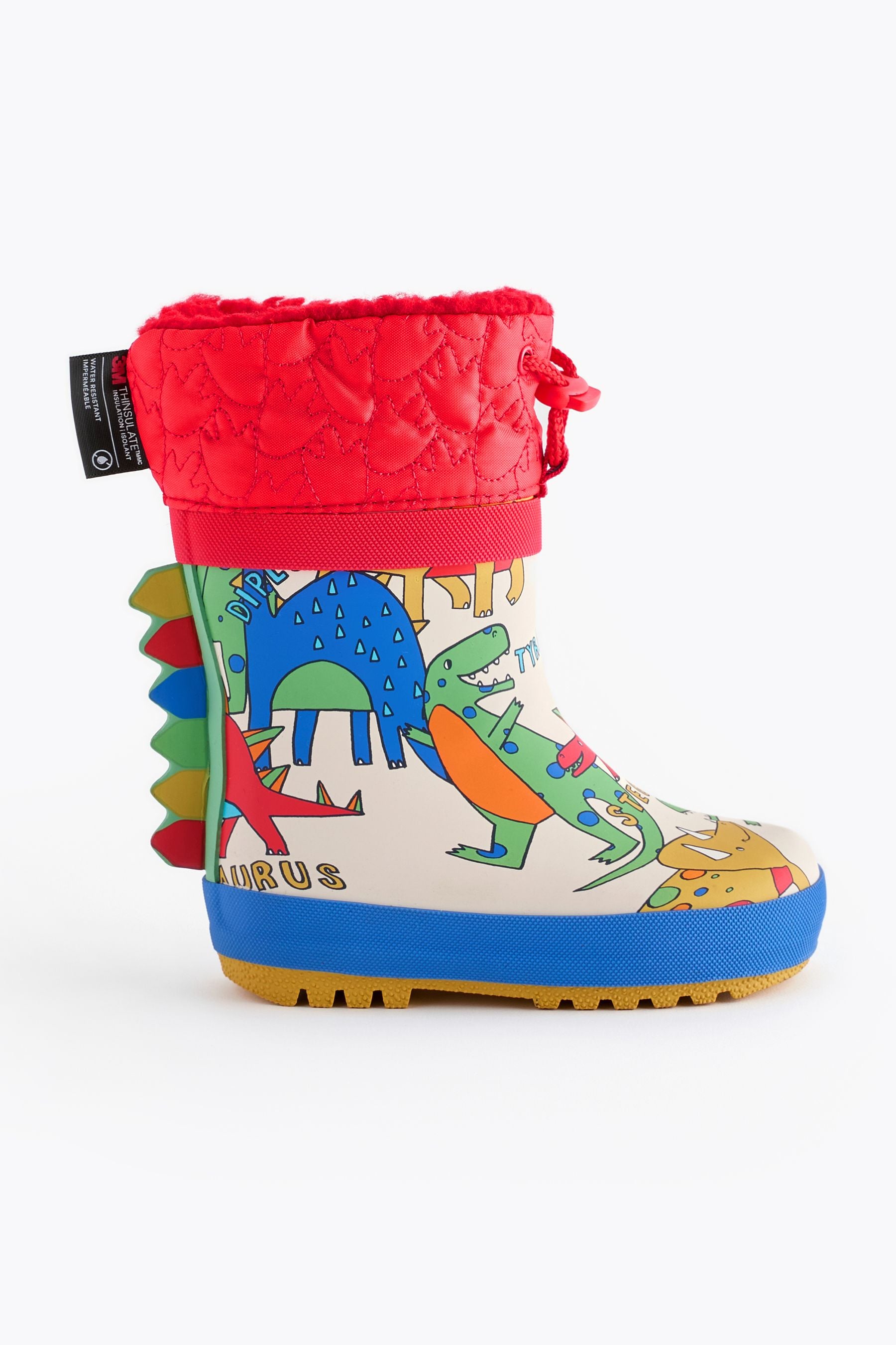 Bright Dinosaur Thermal Thinsulate™ Lined Cuff Wellies