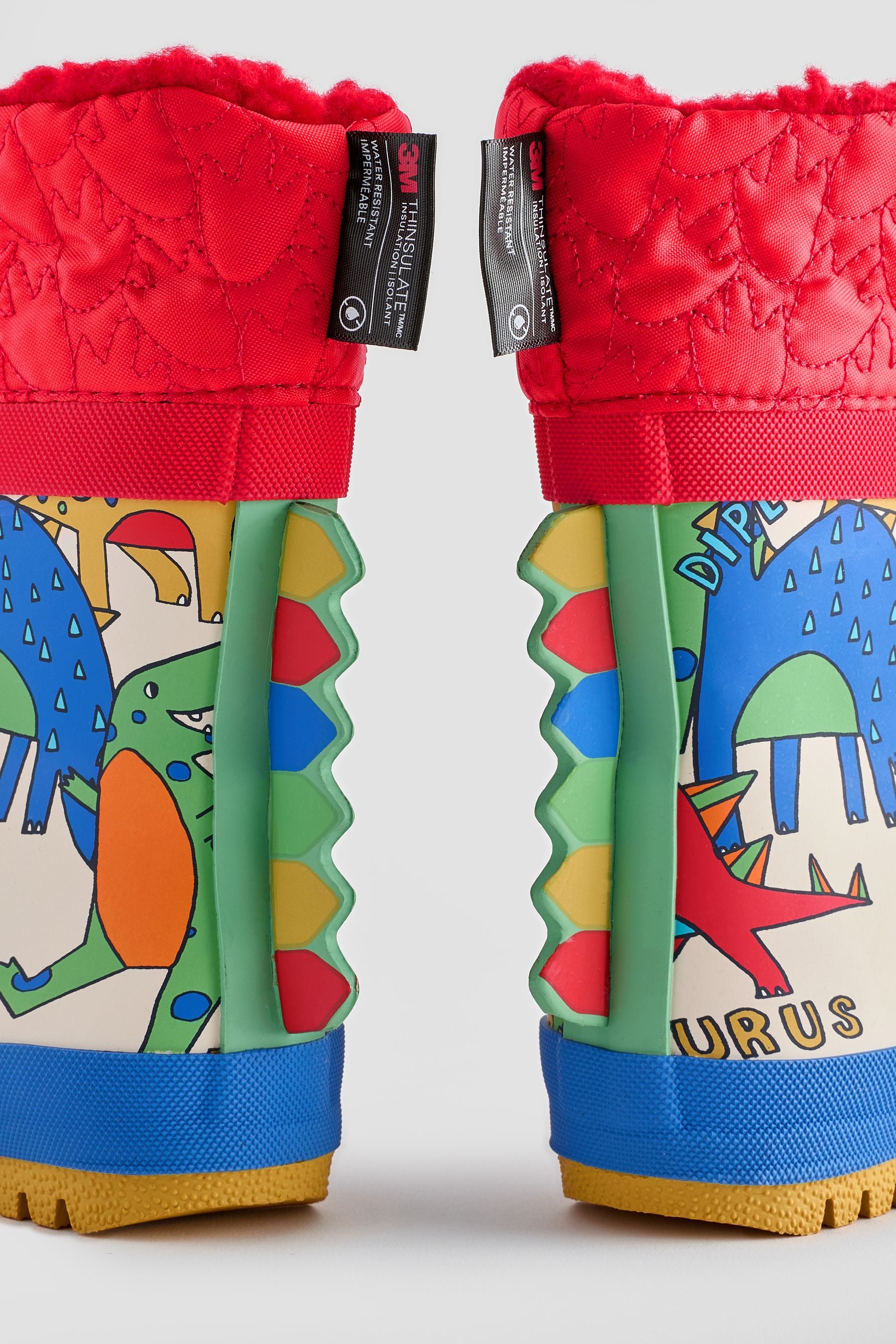 Bright Dinosaur Thermal Thinsulate™ Lined Cuff Wellies