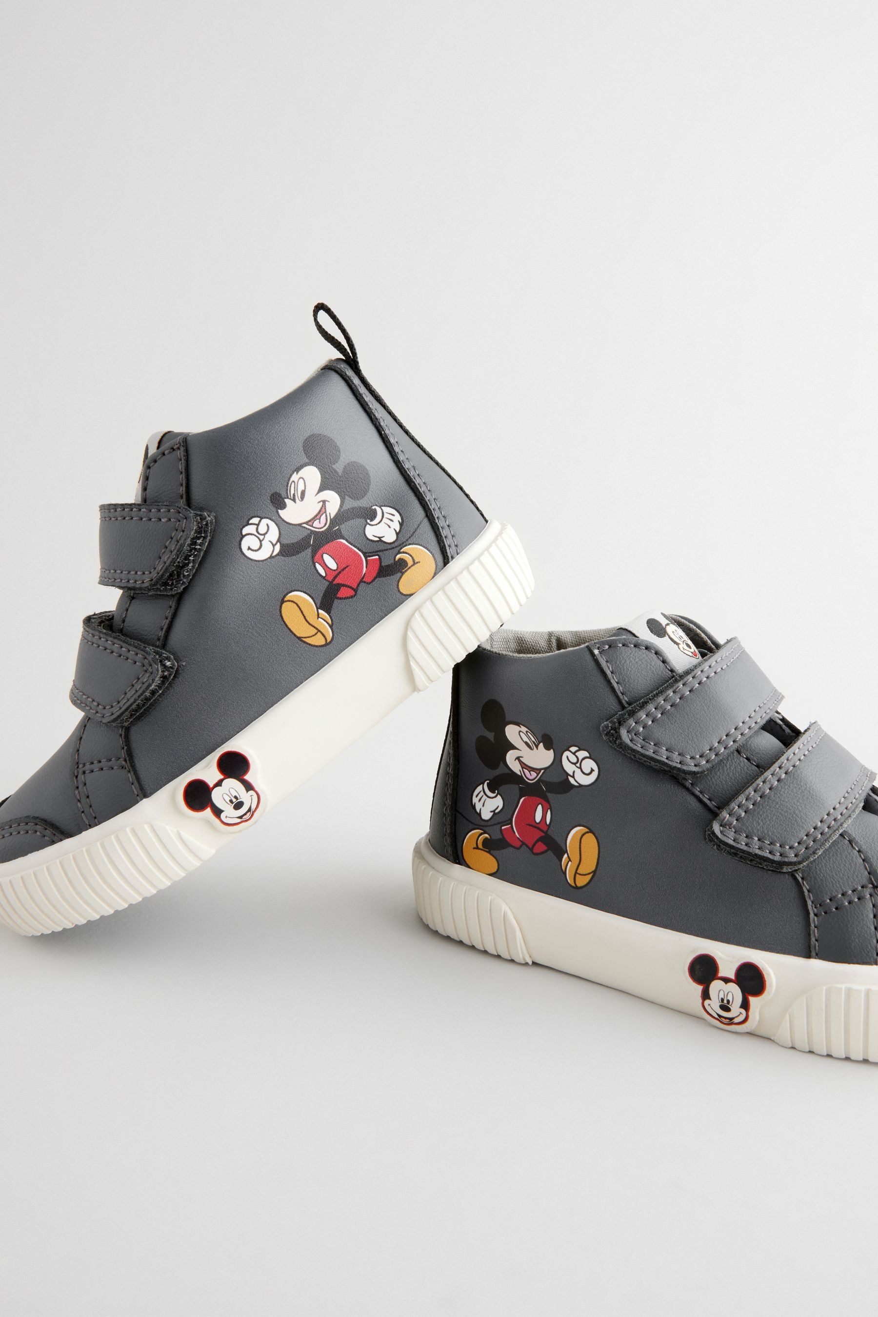 Grey Mickey Mouse Touch Fastening Hightop Boots