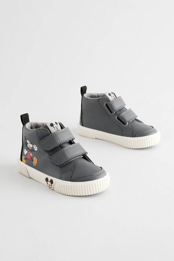 Grey Mickey Mouse Touch Fastening Hightop Boots