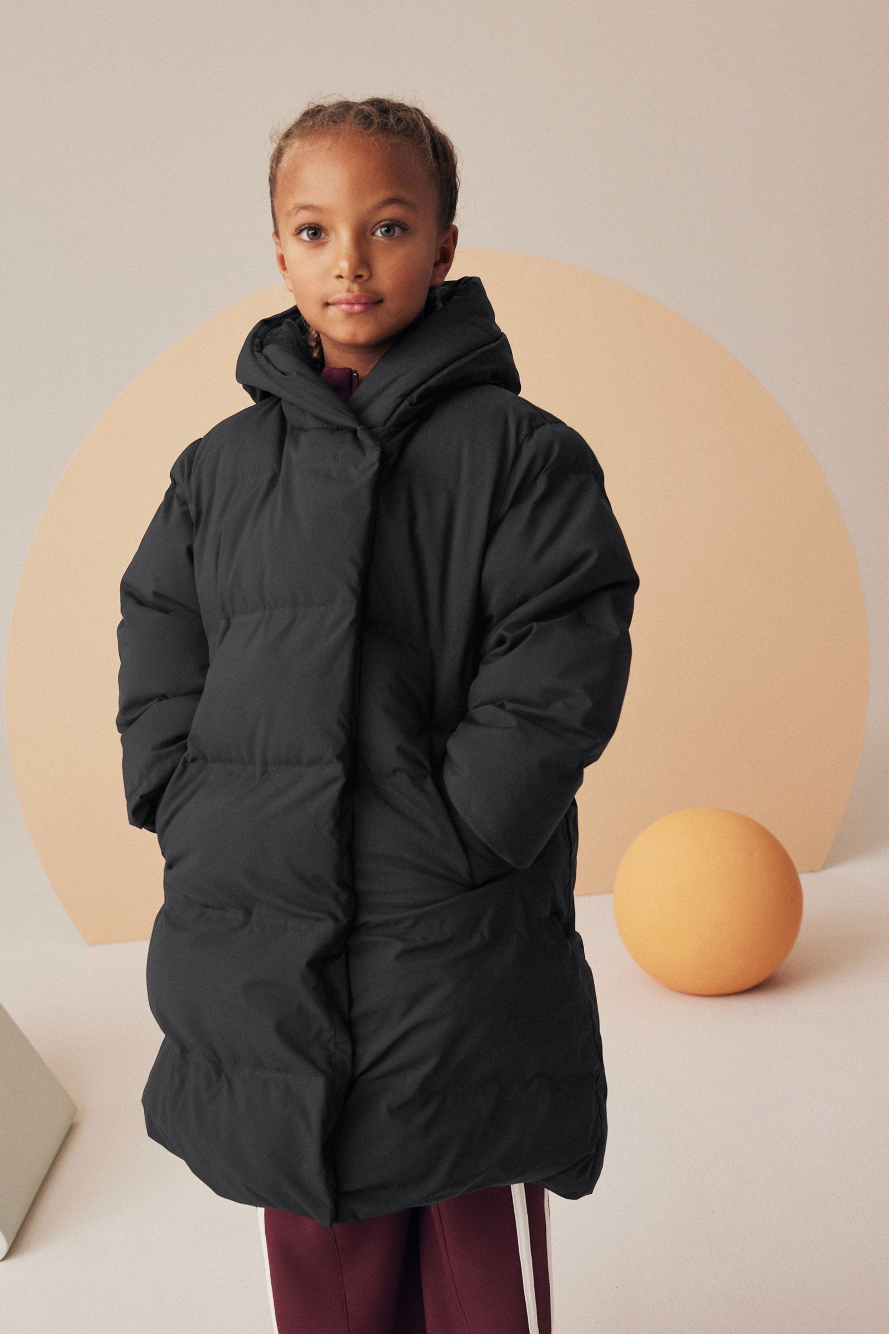 Black Waterproof Heatseal Padded Coat (3-16yrs)