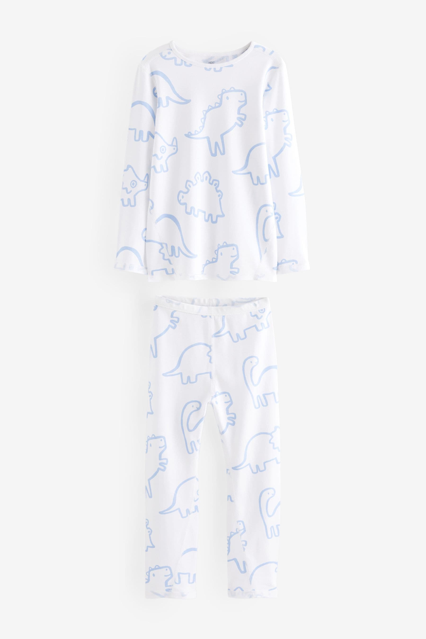 Blue Dinosaur Print Kind to Skin Pyjamas 2 Pack (9mths-12yrs)