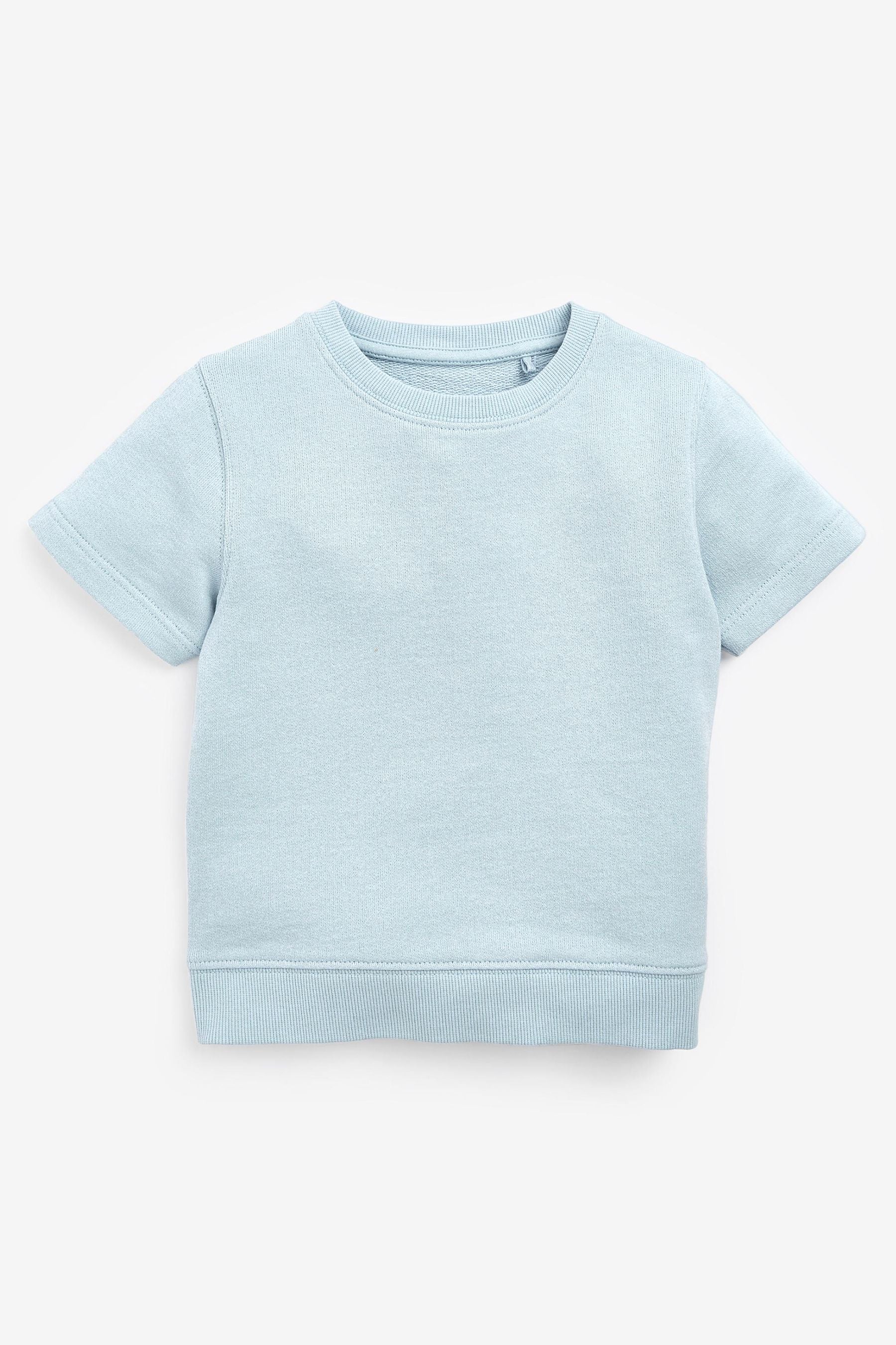 Light Blue Plain Sweat T-Shirt And Shorts Set (3mths-7yrs)