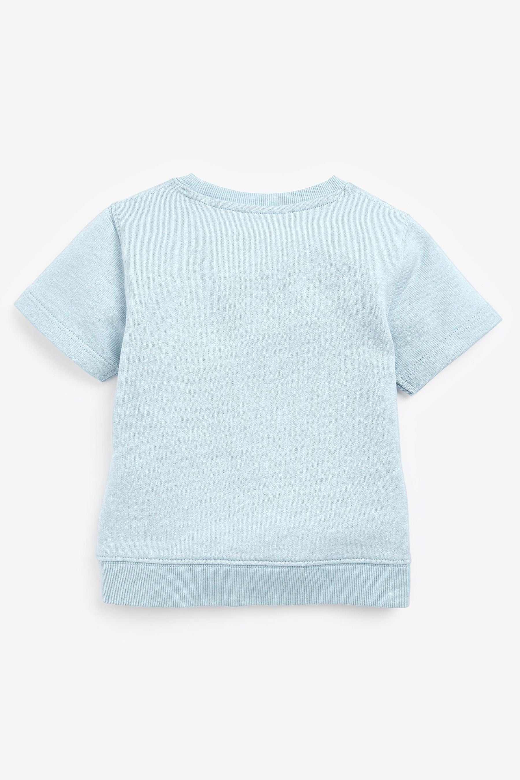 Light Blue Plain Sweat T-Shirt And Shorts Set (3mths-7yrs)