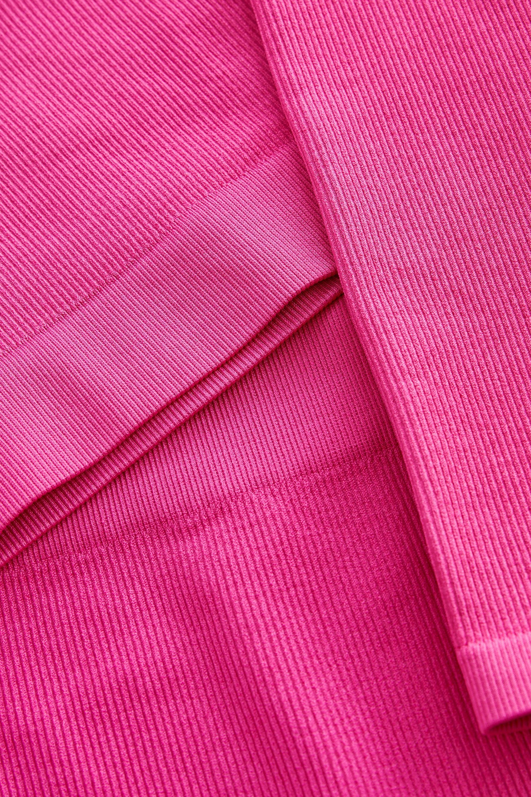 Fuchsia Pink Ribbed Stretch Top & Leggings Set (7-16yrs)